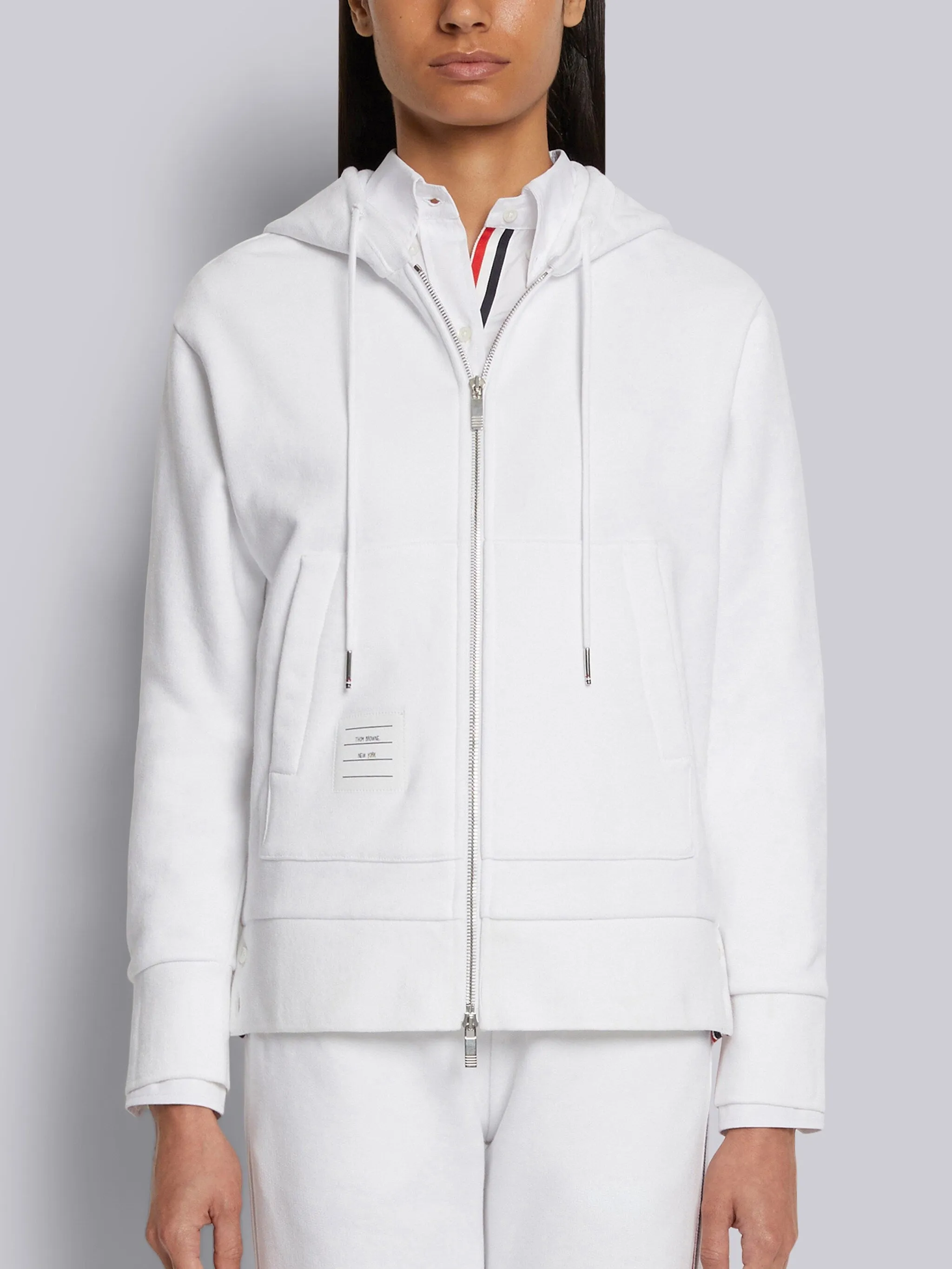 CLASSIC LOOPBACK RWB ZIP HOODIE sold by Thom Browne