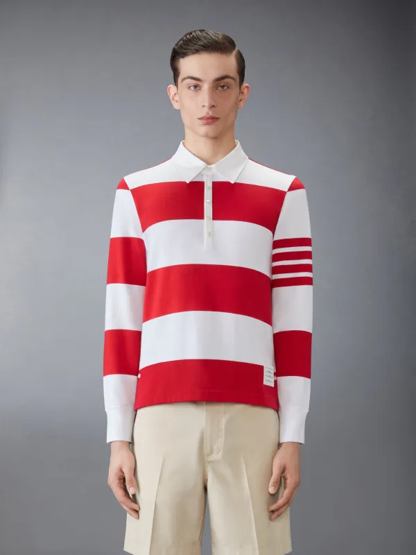 CLASSIC 4-BAR RUGBY LONG SLEEVE POLO sold by Thom Browne