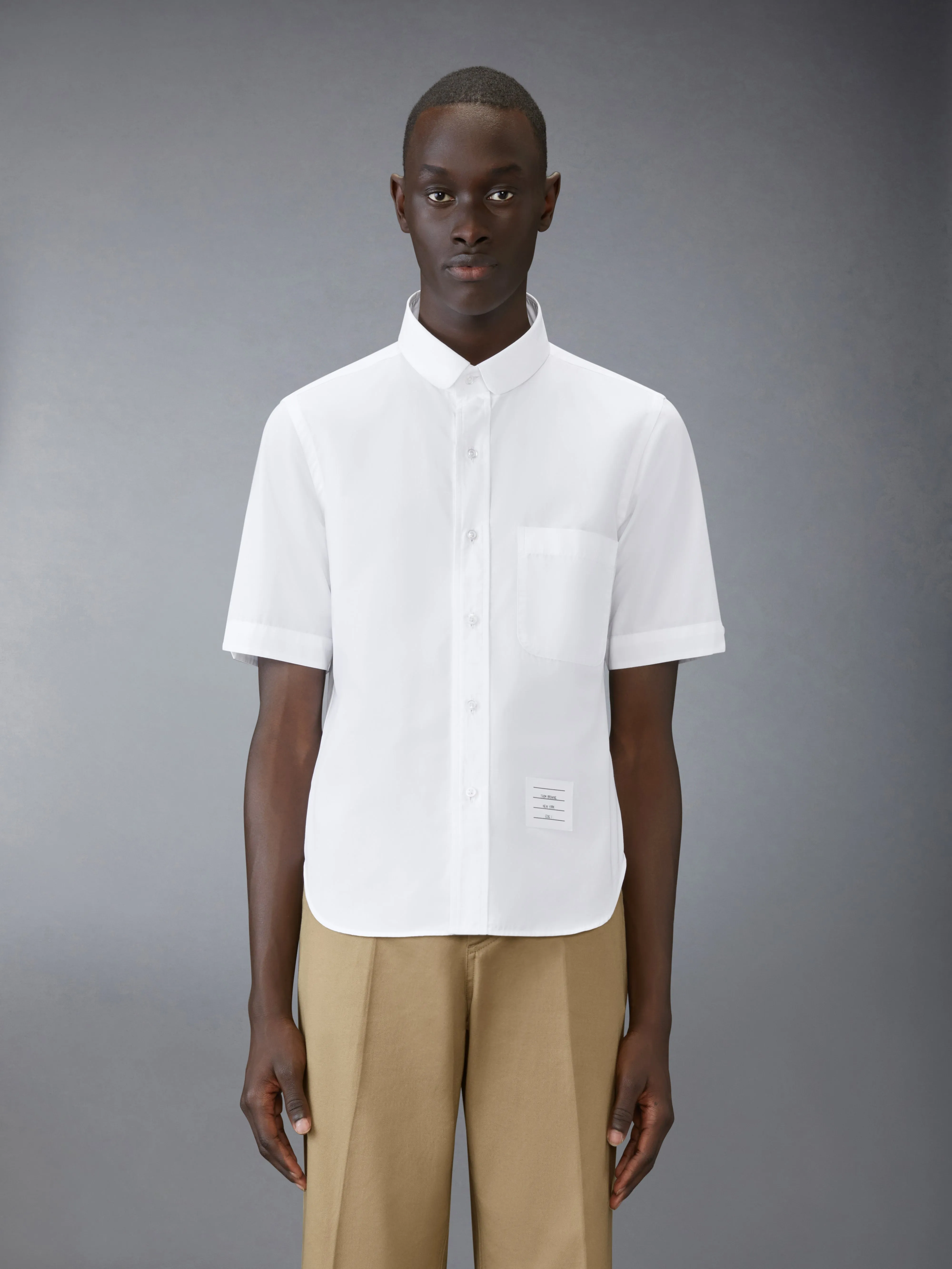 POPLIN ROUND COLLAR SHORT SLEEVE SHIRT sold by Thom Browne product image thumbnail 2
