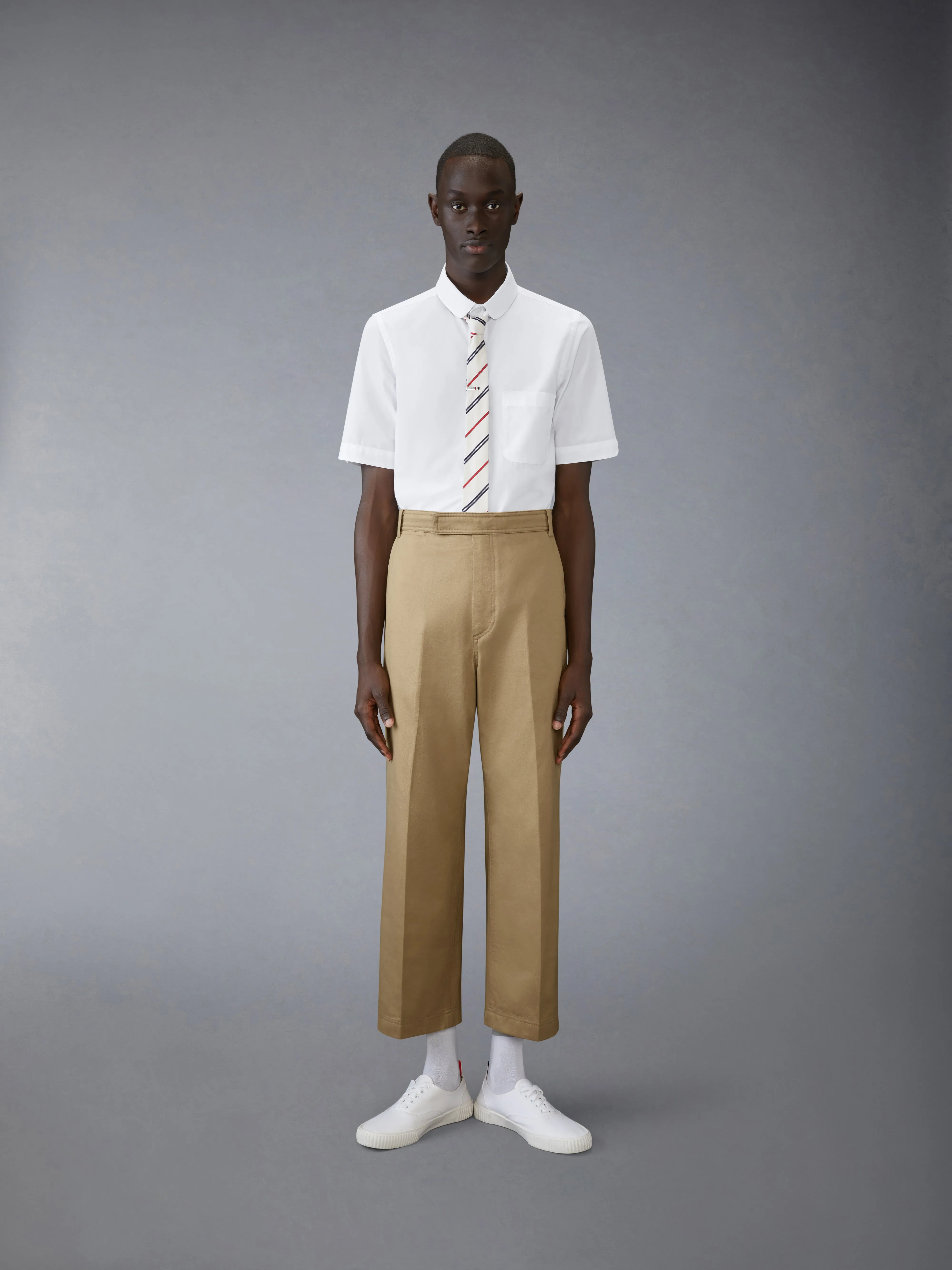 POPLIN ROUND COLLAR SHORT SLEEVE SHIRT sold by Thom Browne product image thumbnail 4