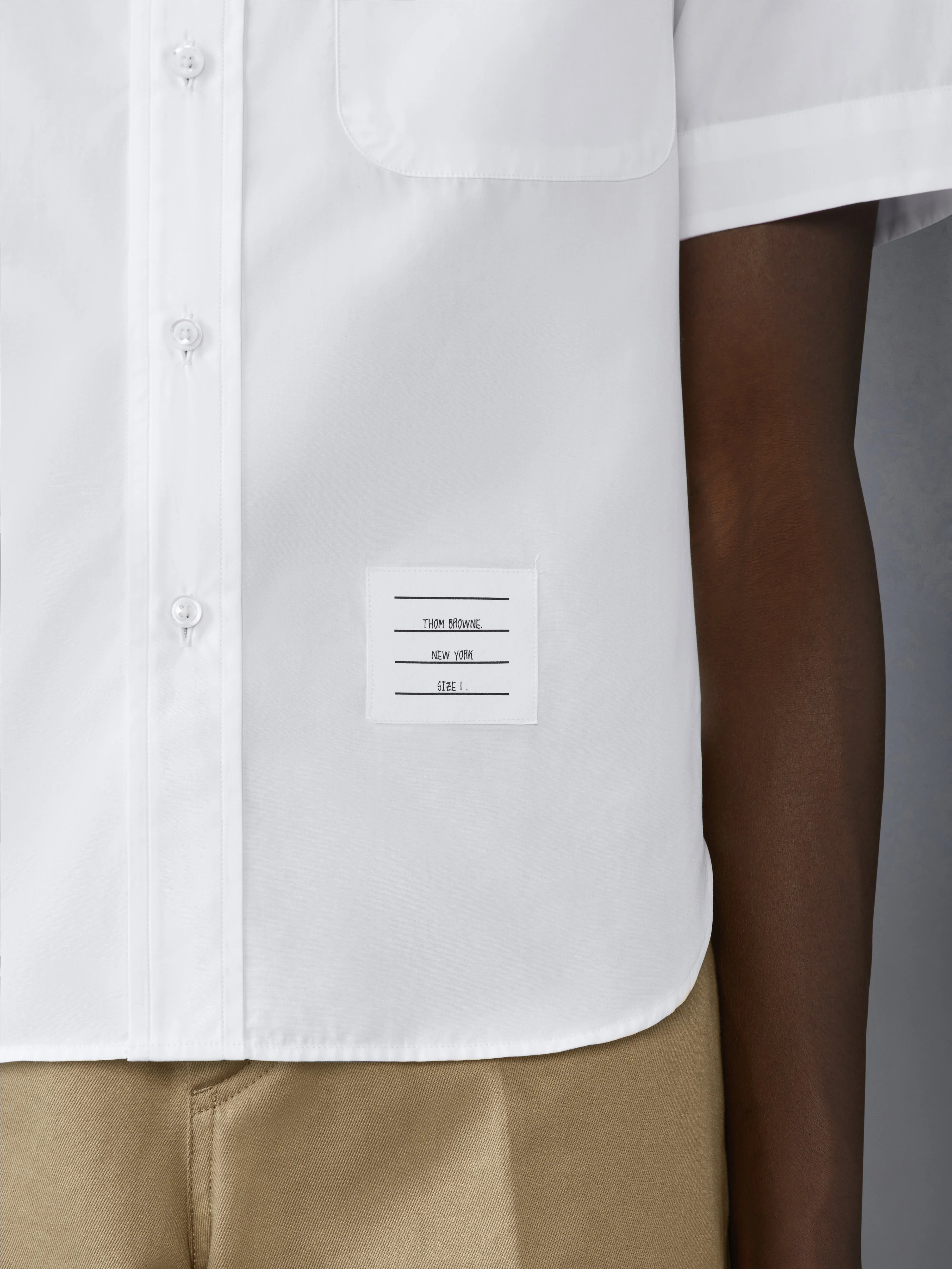 POPLIN ROUND COLLAR SHORT SLEEVE SHIRT sold by Thom Browne product image thumbnail 5