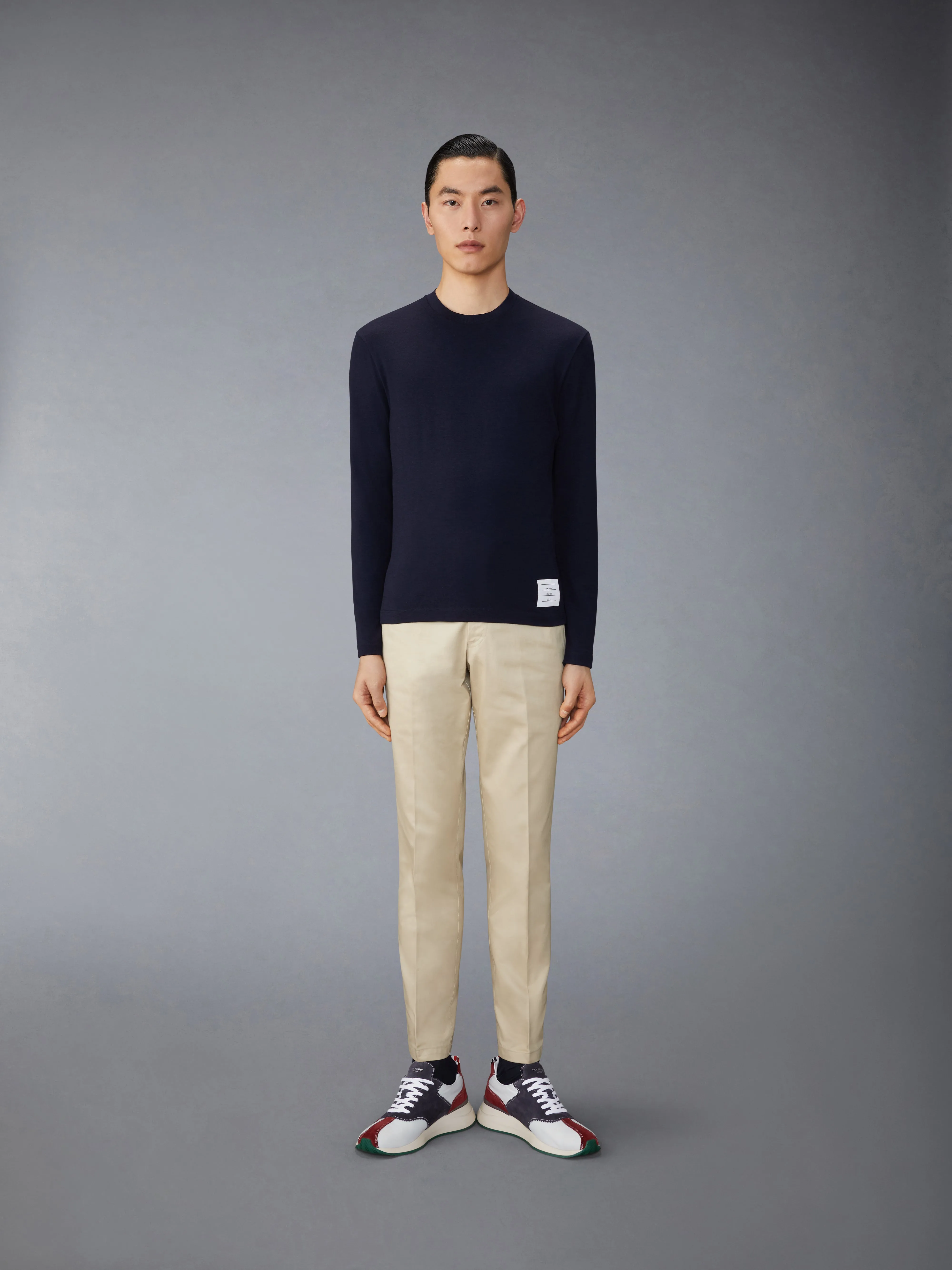Wool Jersey 4-Bar Long Sleeve Tee sold by Thom Browne product image thumbnail 3