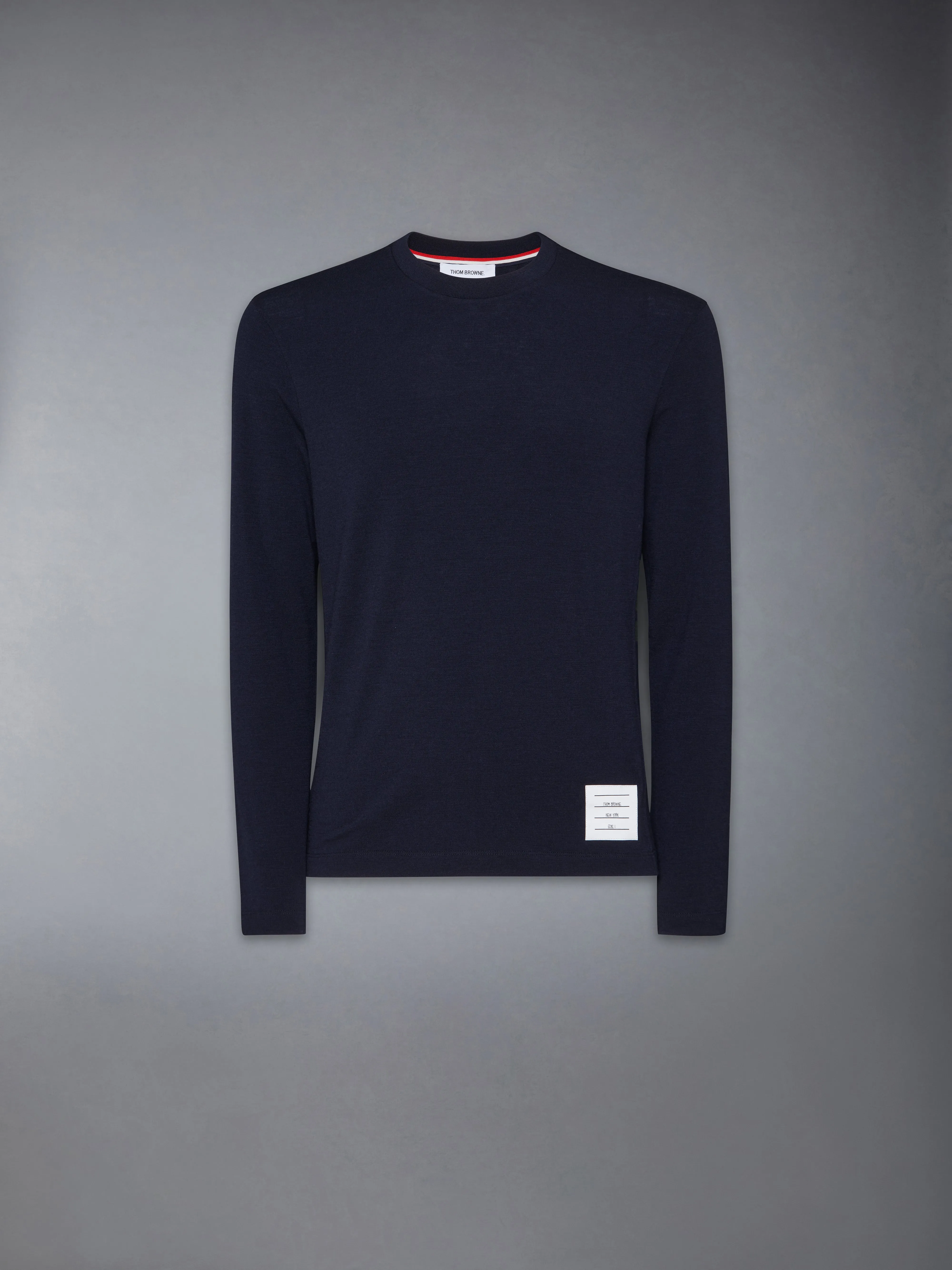 Wool Jersey 4-Bar Long Sleeve Tee sold by Thom Browne product image thumbnail 5