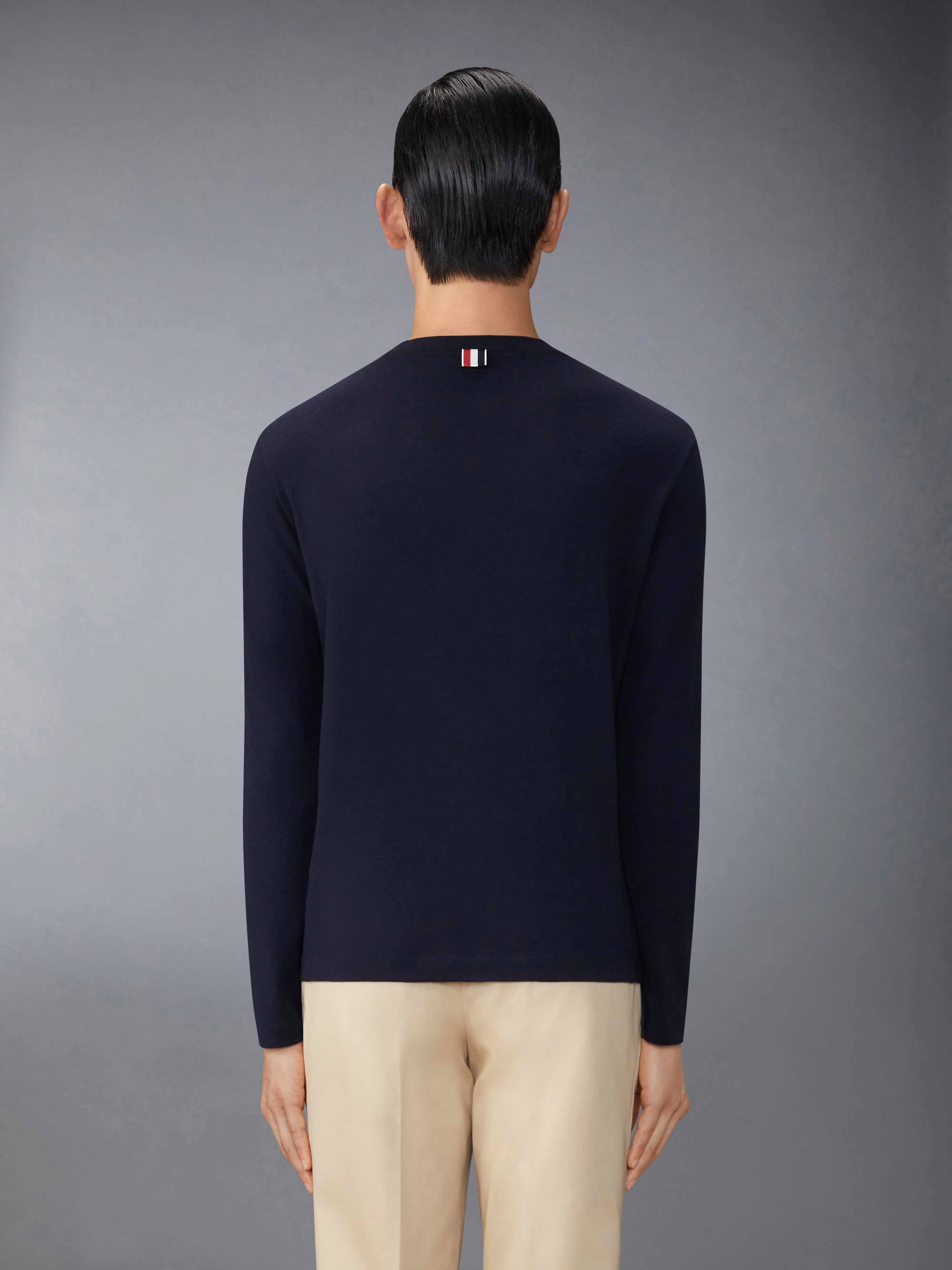 Wool Jersey 4-Bar Long Sleeve Tee sold by Thom Browne product image thumbnail 2