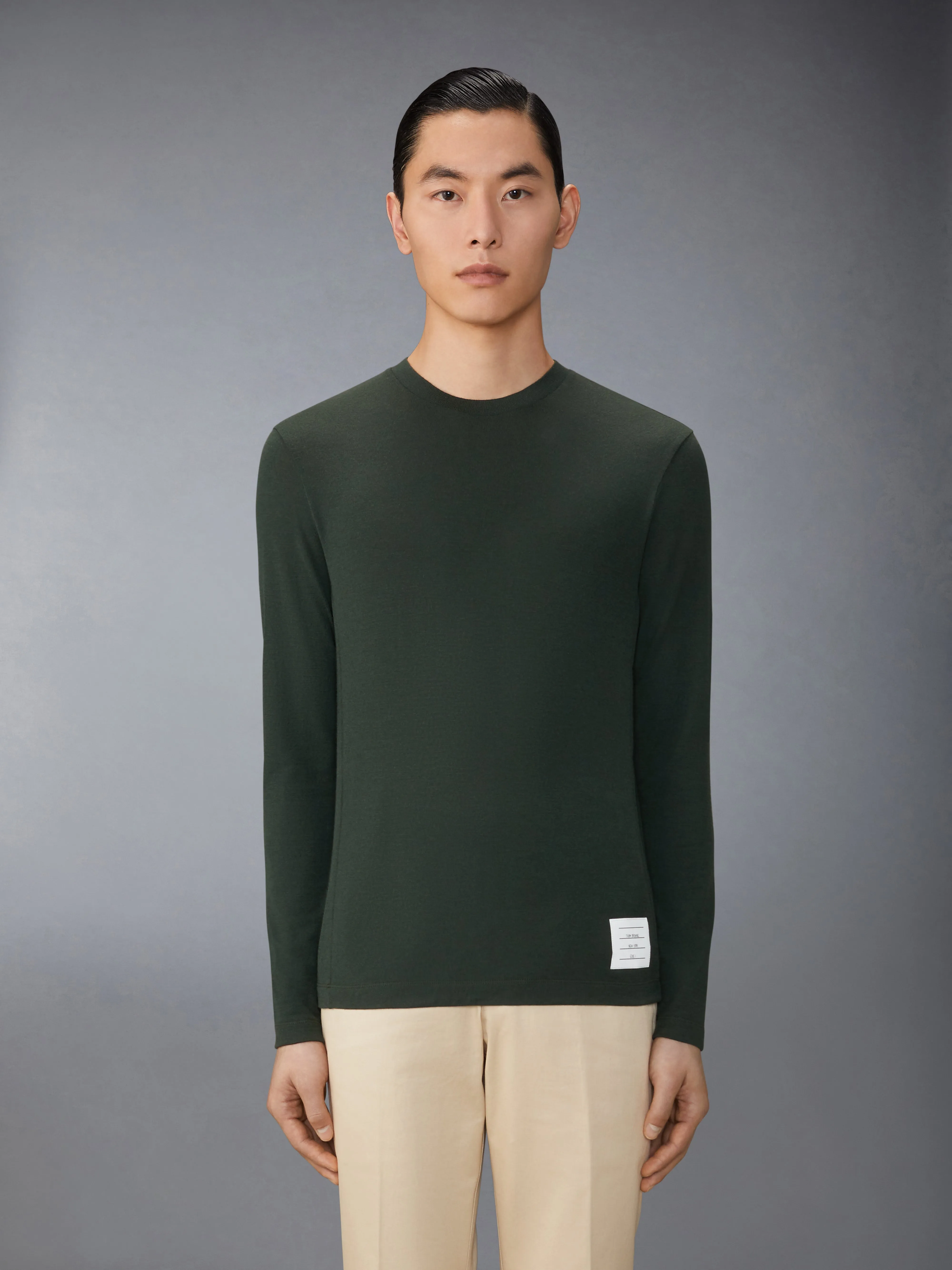 Wool Jersey 4-Bar Long Sleeve Tee sold by Thom Browne