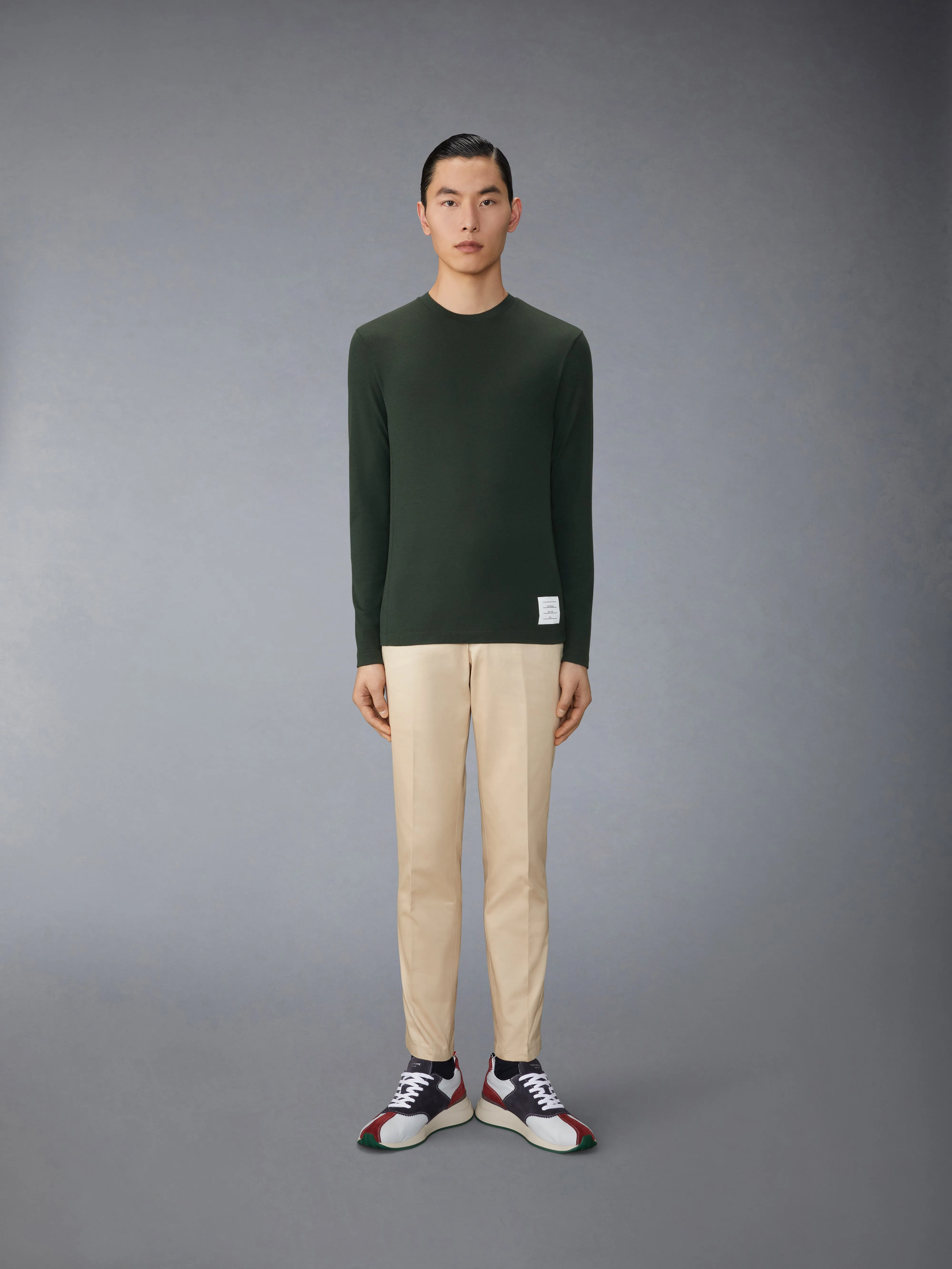 Wool Jersey 4-Bar Long Sleeve Tee sold by Thom Browne product image thumbnail 3
