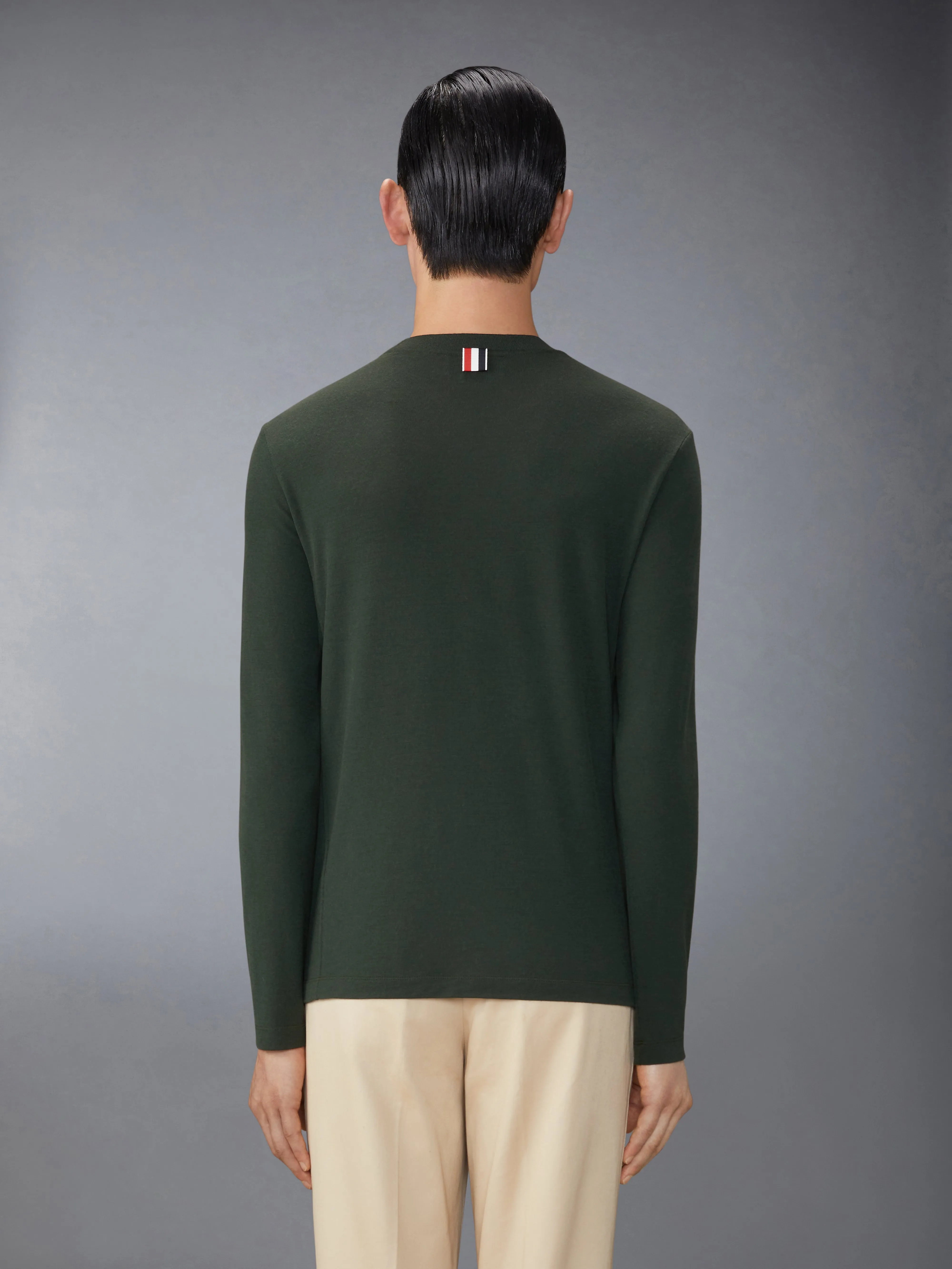 Wool Jersey 4-Bar Long Sleeve Tee sold by Thom Browne product image thumbnail 2