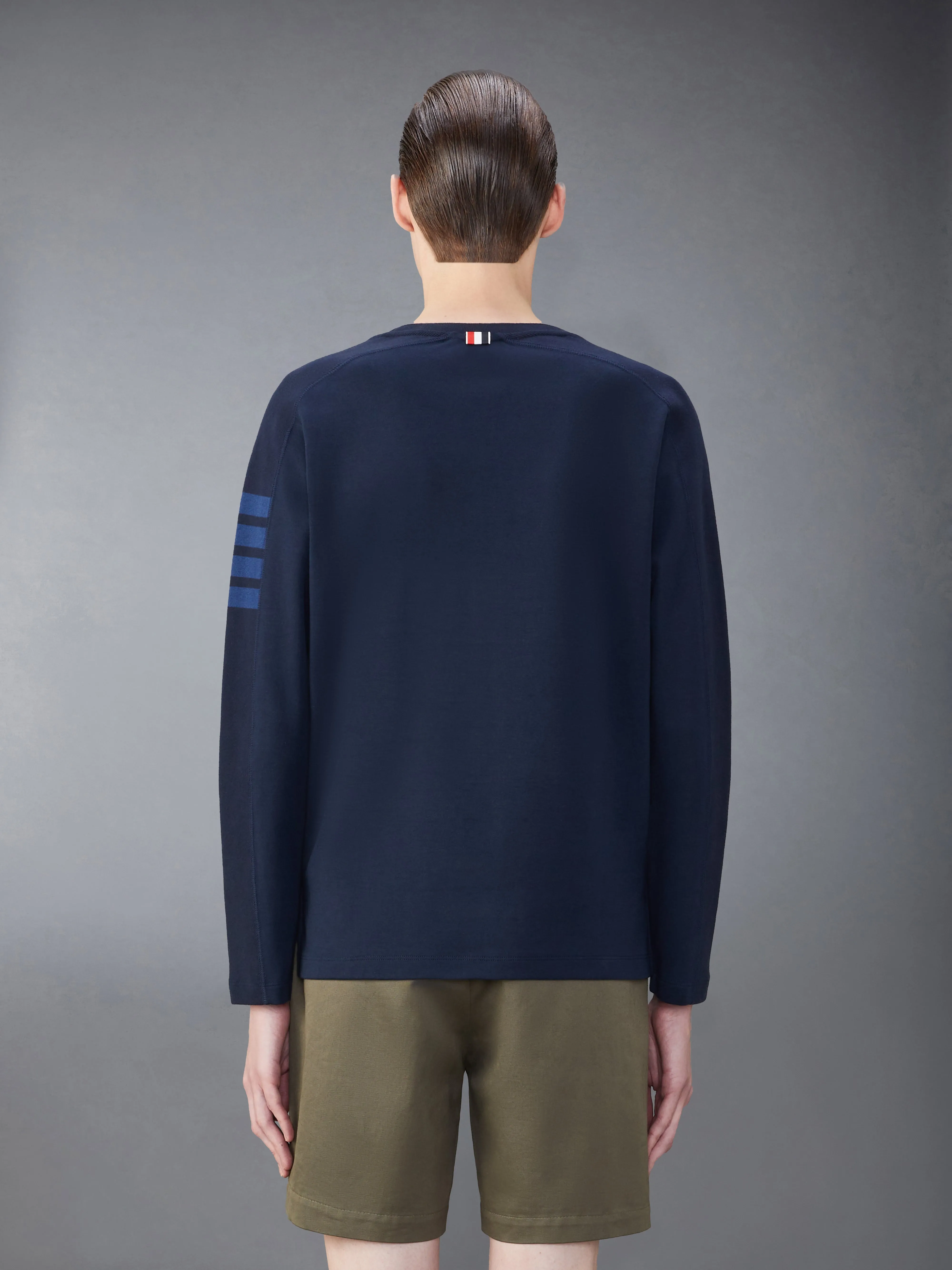 MILANO COTTON 4-BAR LONG SLEEVE TEE sold by Thom Browne product image thumbnail 2