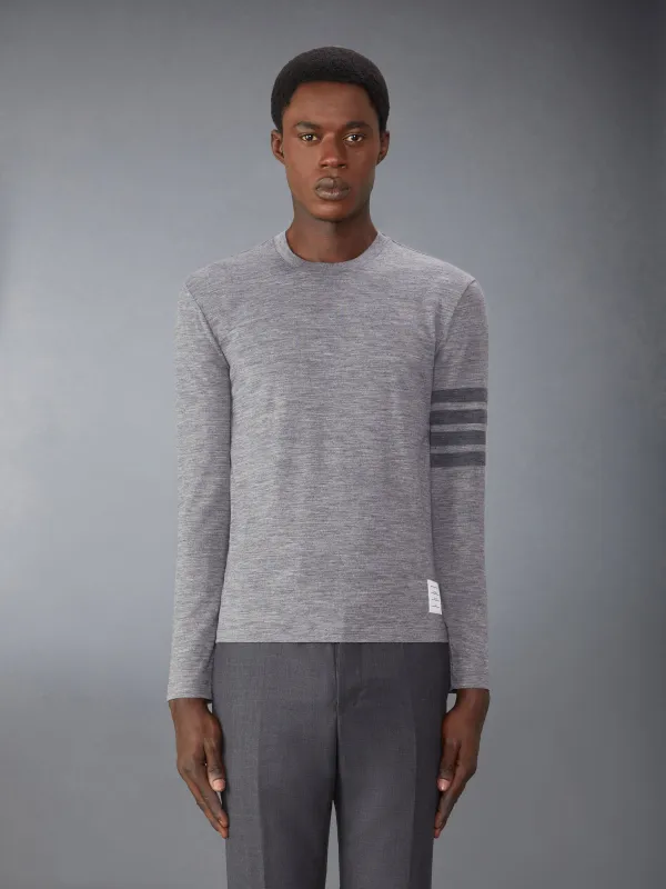 Wool Jersey 4-Bar Long Sleeve Tee sold by Thom Browne