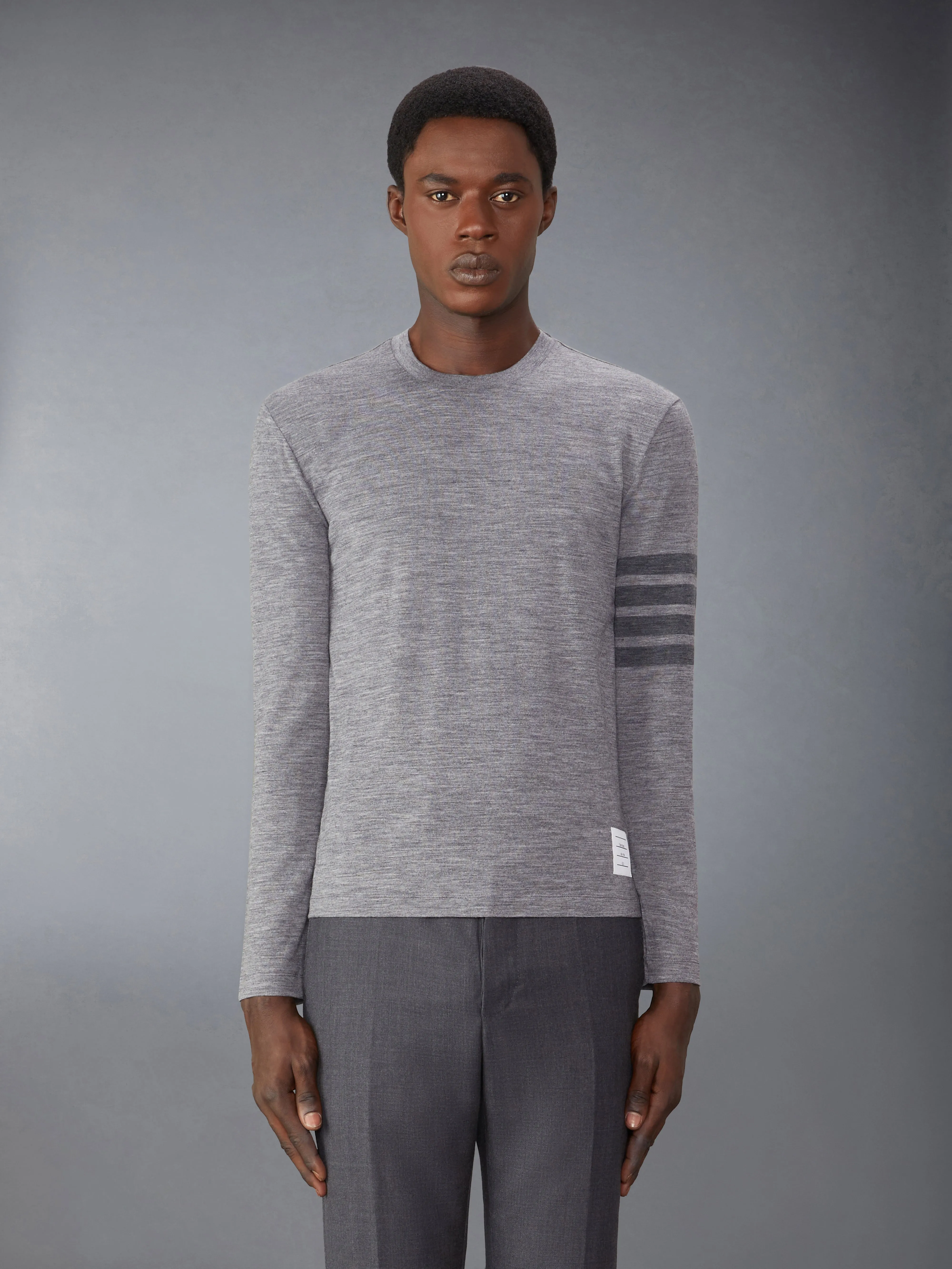Wool Jersey 4-Bar Long Sleeve Tee sold by Thom Browne