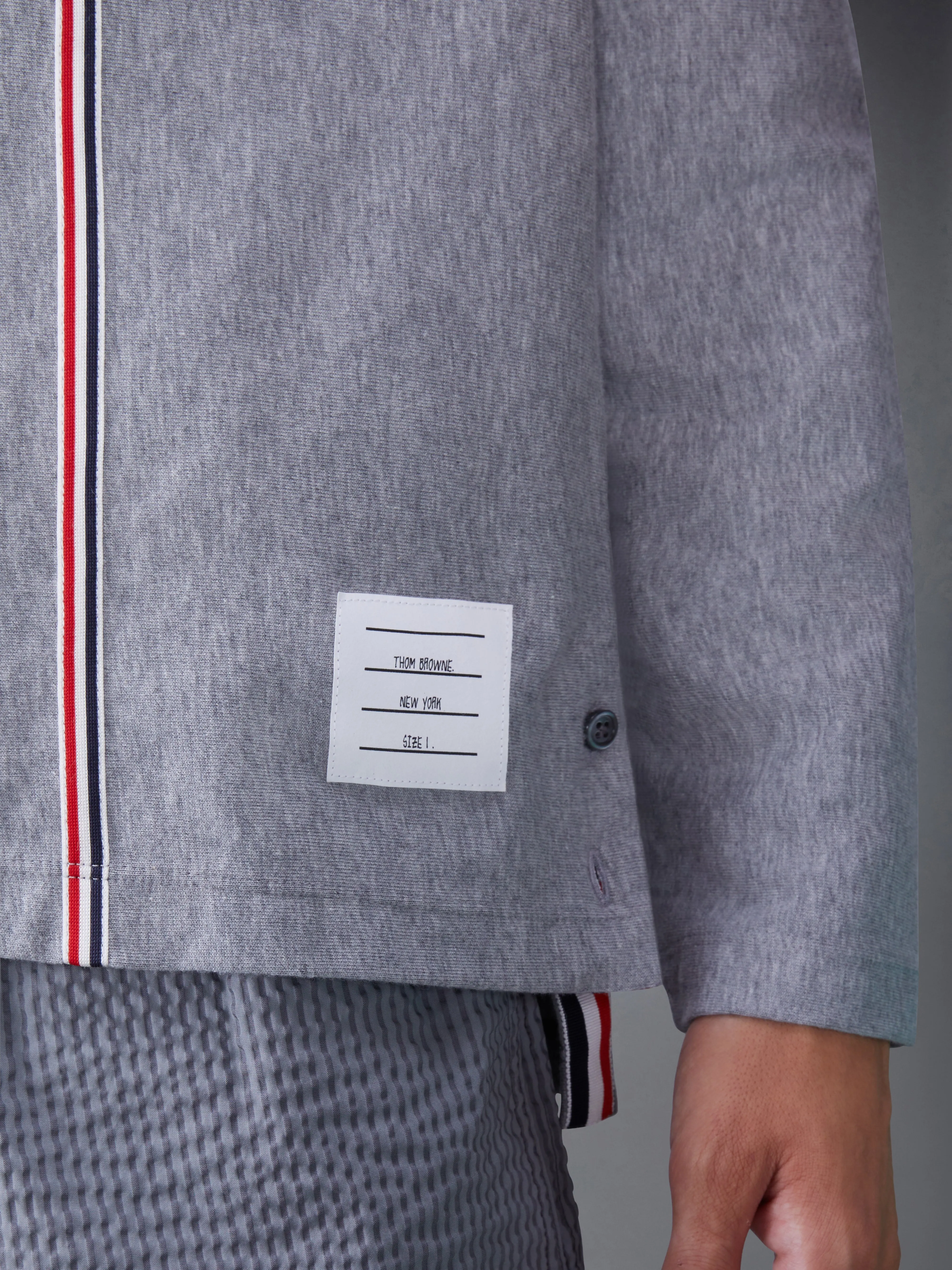 OVERSIZED RWB STRIPE LONG SLEEVE TEE sold by Thom Browne product image thumbnail 5
