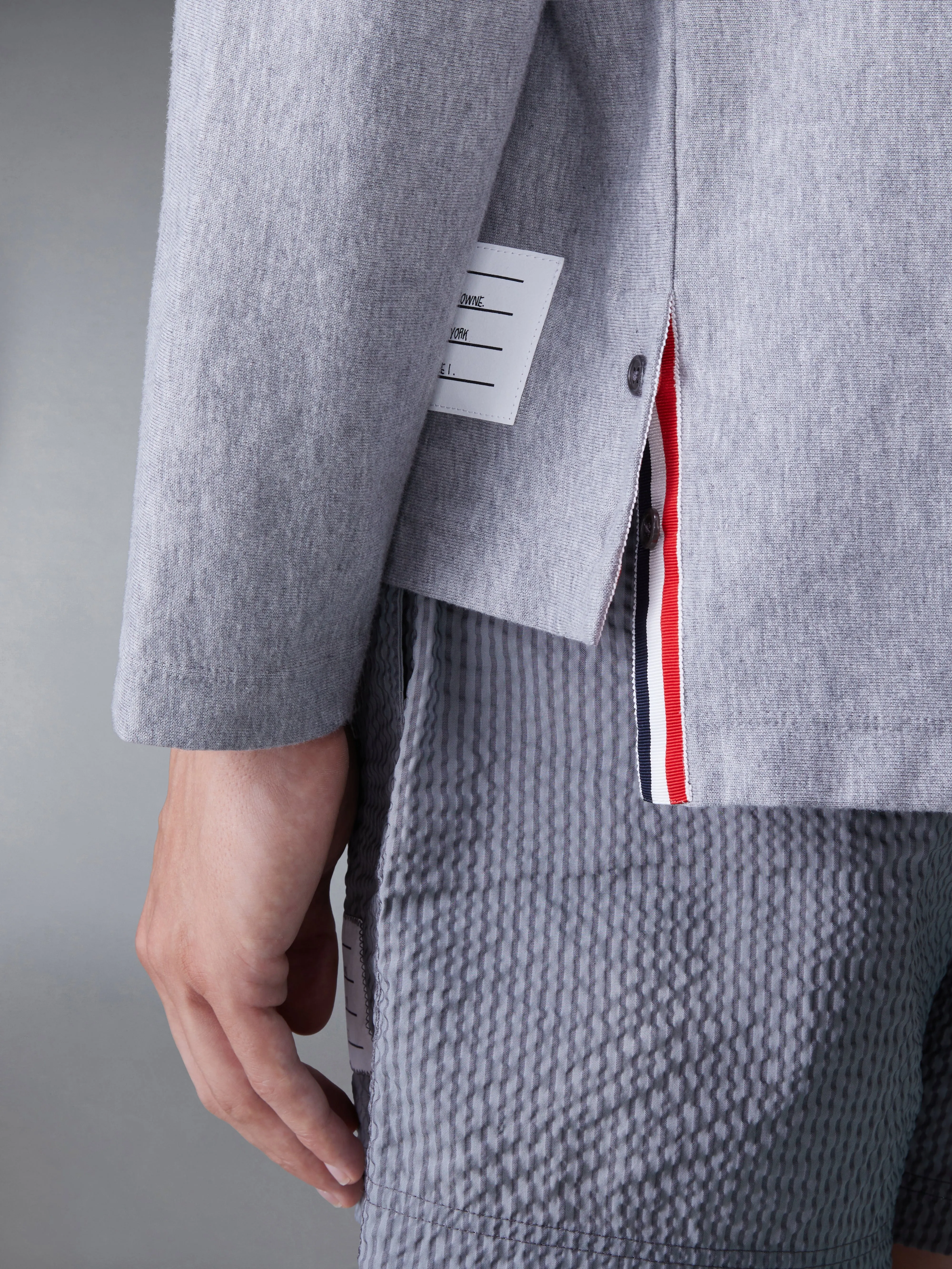 OVERSIZED RWB STRIPE LONG SLEEVE TEE sold by Thom Browne product image thumbnail 4