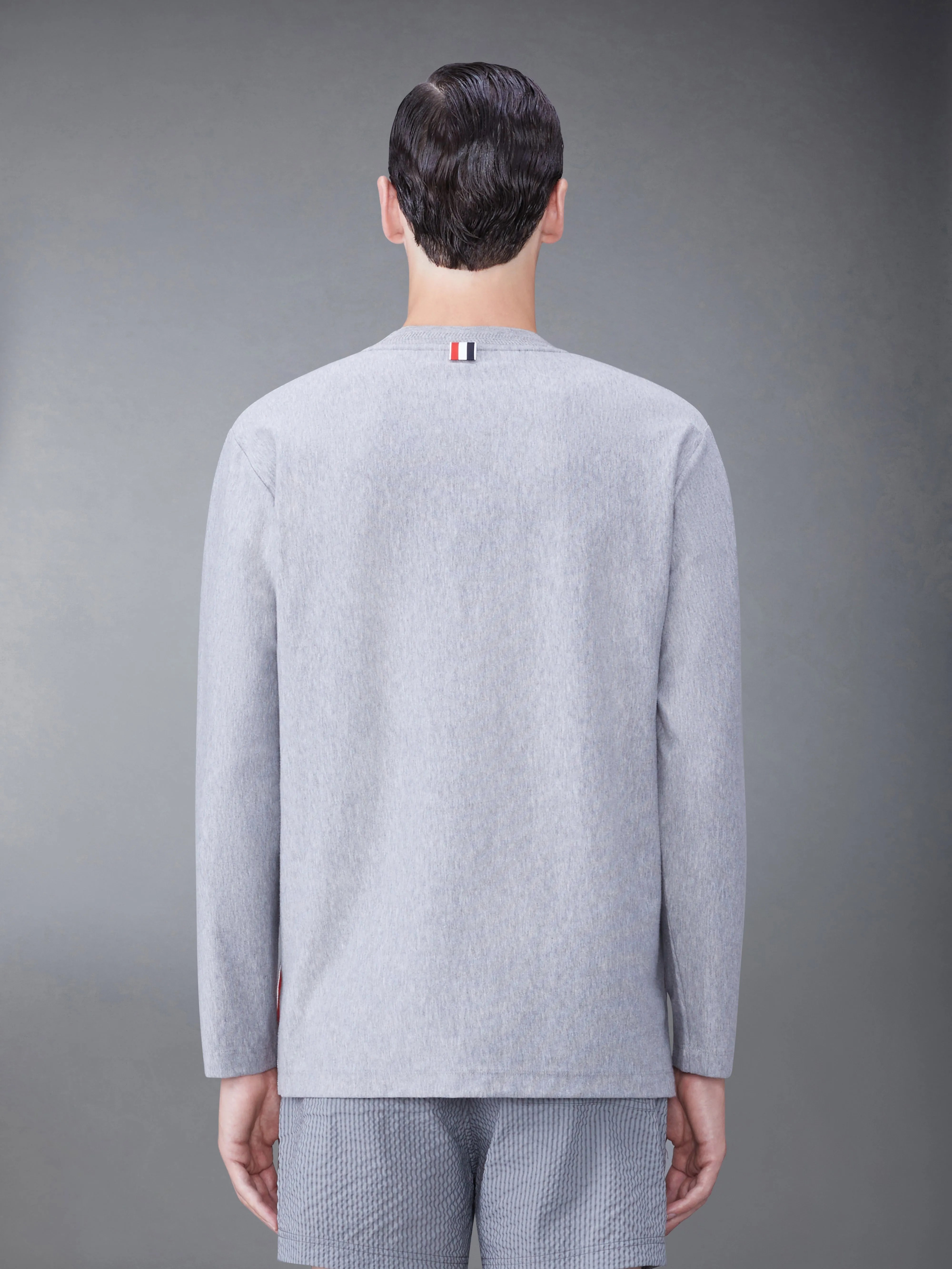 OVERSIZED RWB STRIPE LONG SLEEVE TEE sold by Thom Browne product image thumbnail 2