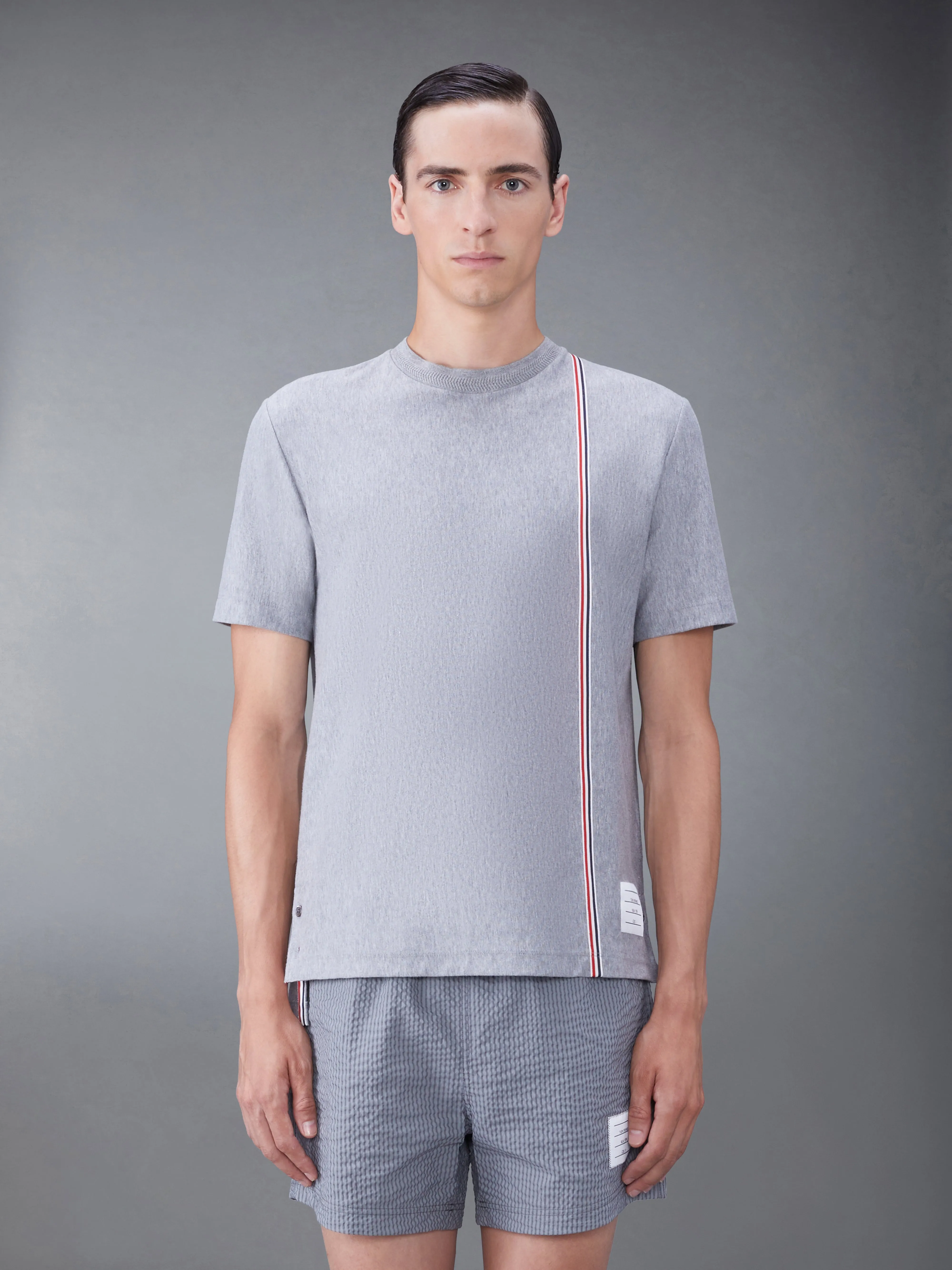 RWB STRIPE JERSEY TEE sold by Thom Browne