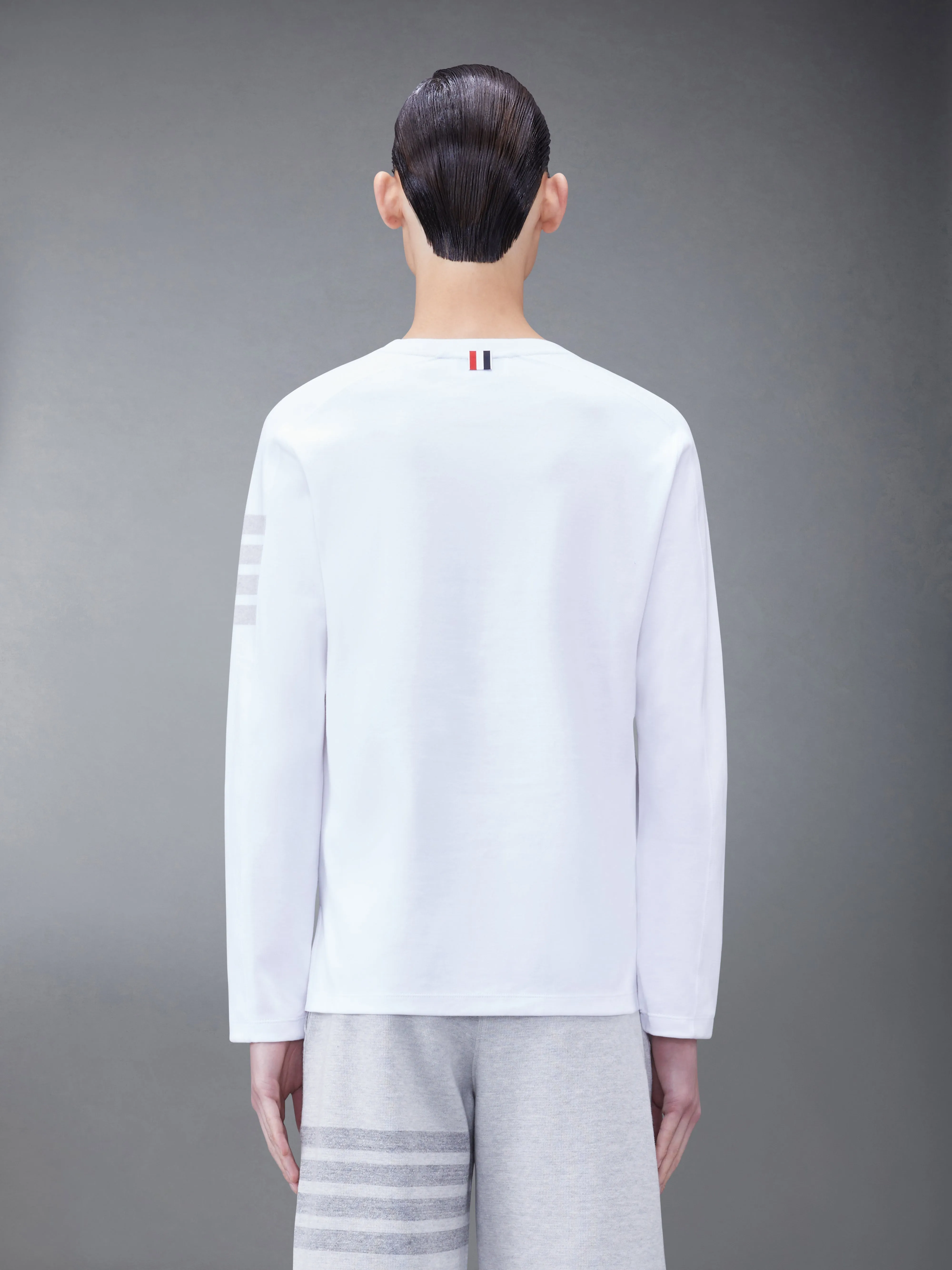 MILANO COTTON 4-BAR LONG SLEEVE TEE sold by Thom Browne product image thumbnail 2