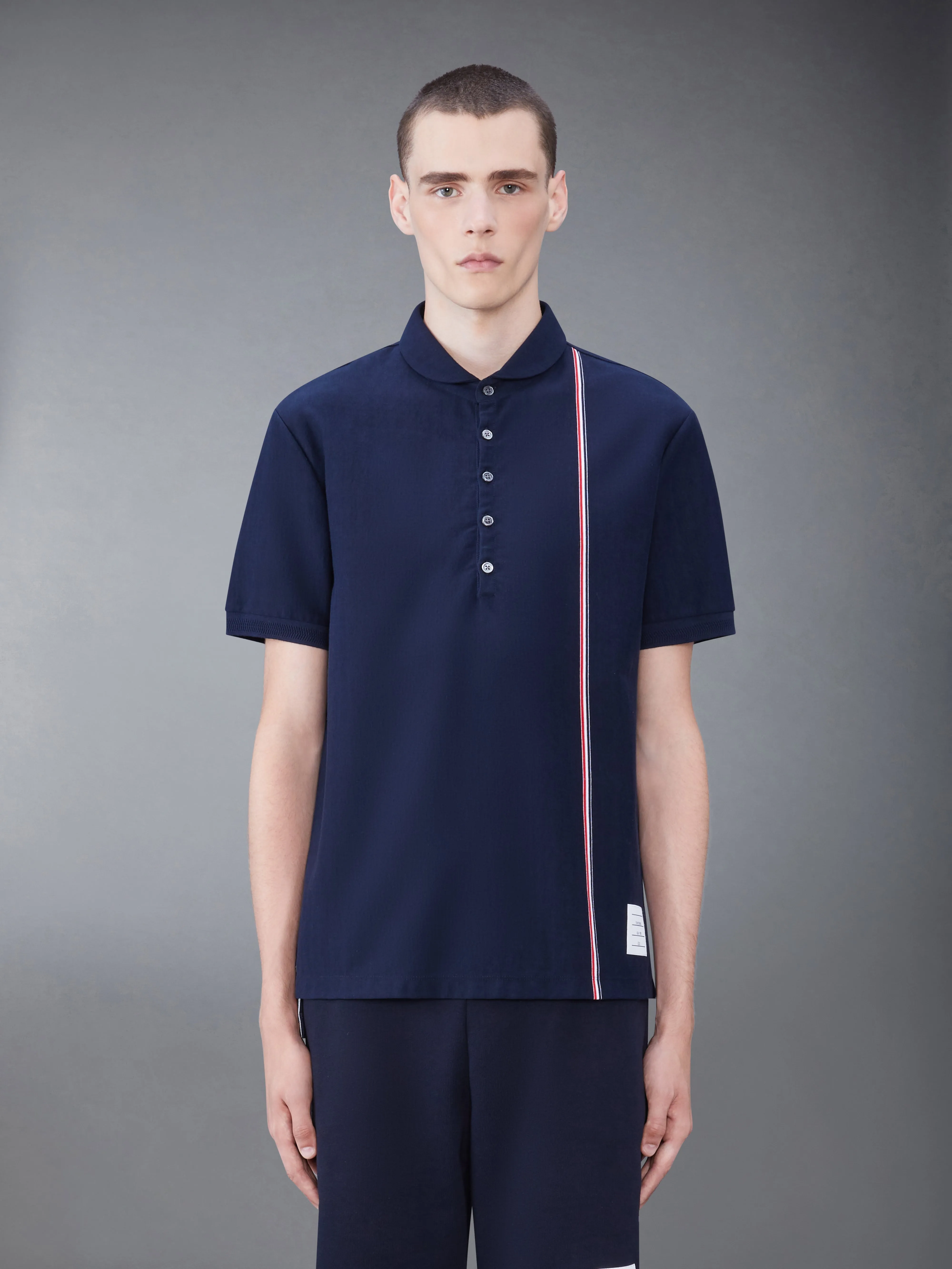 RWB STRIPE JERSEY POLO sold by Thom Browne