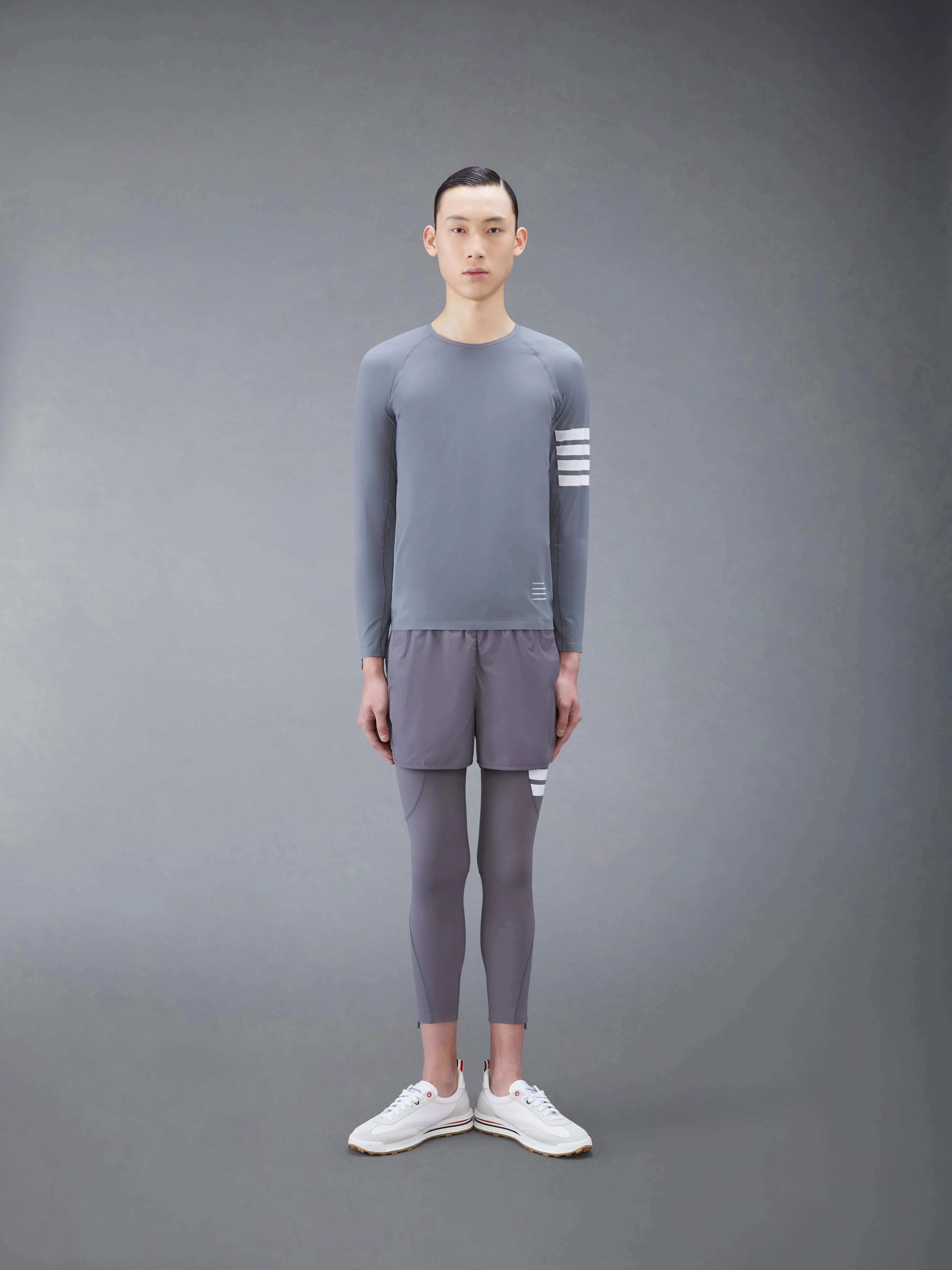 INTERLOCK 4-BAR COMPRESSION LONG SLEEVE TEE sold by Thom Browne product image thumbnail 3