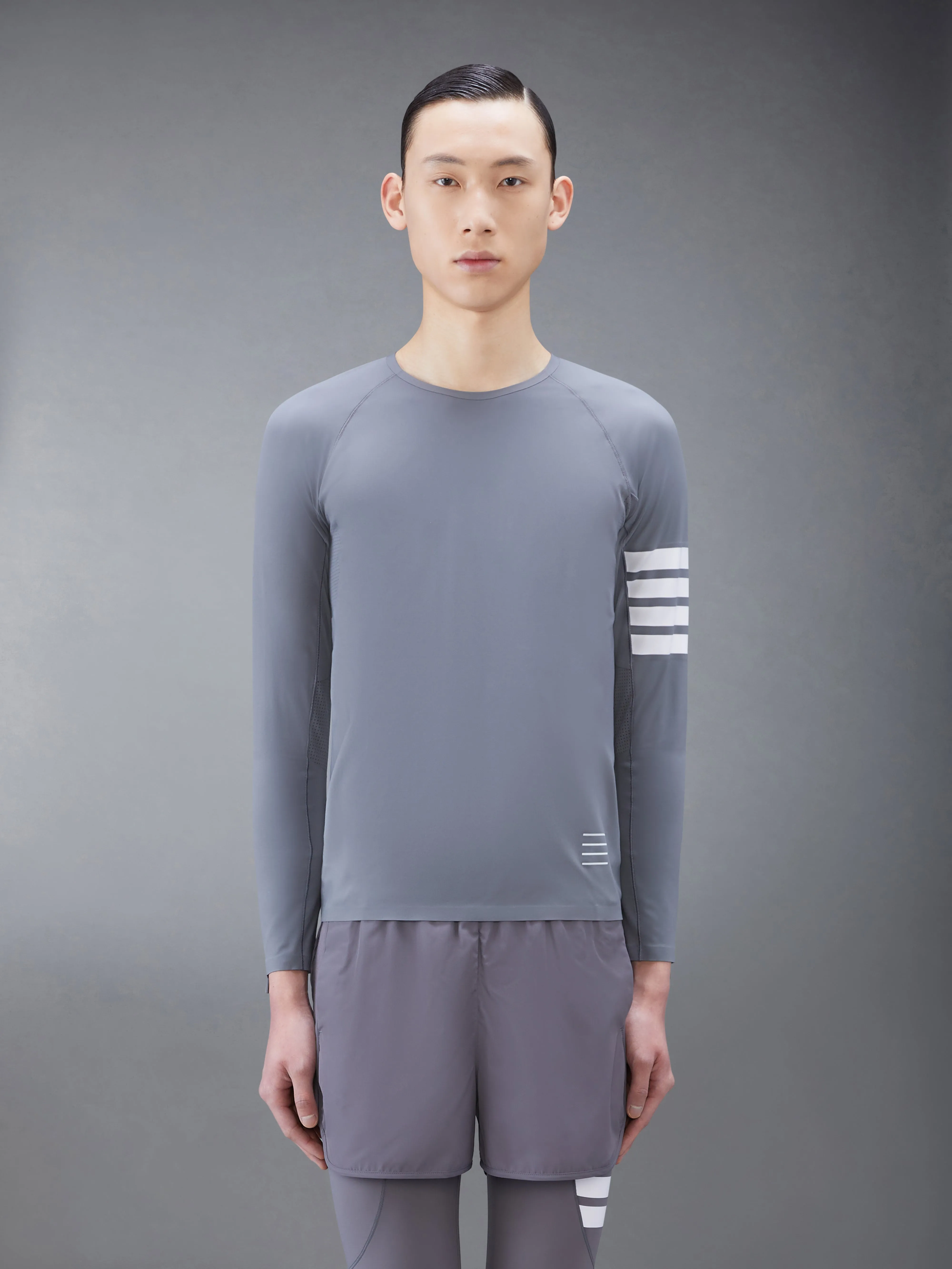 INTERLOCK 4-BAR COMPRESSION LONG SLEEVE TEE sold by Thom Browne