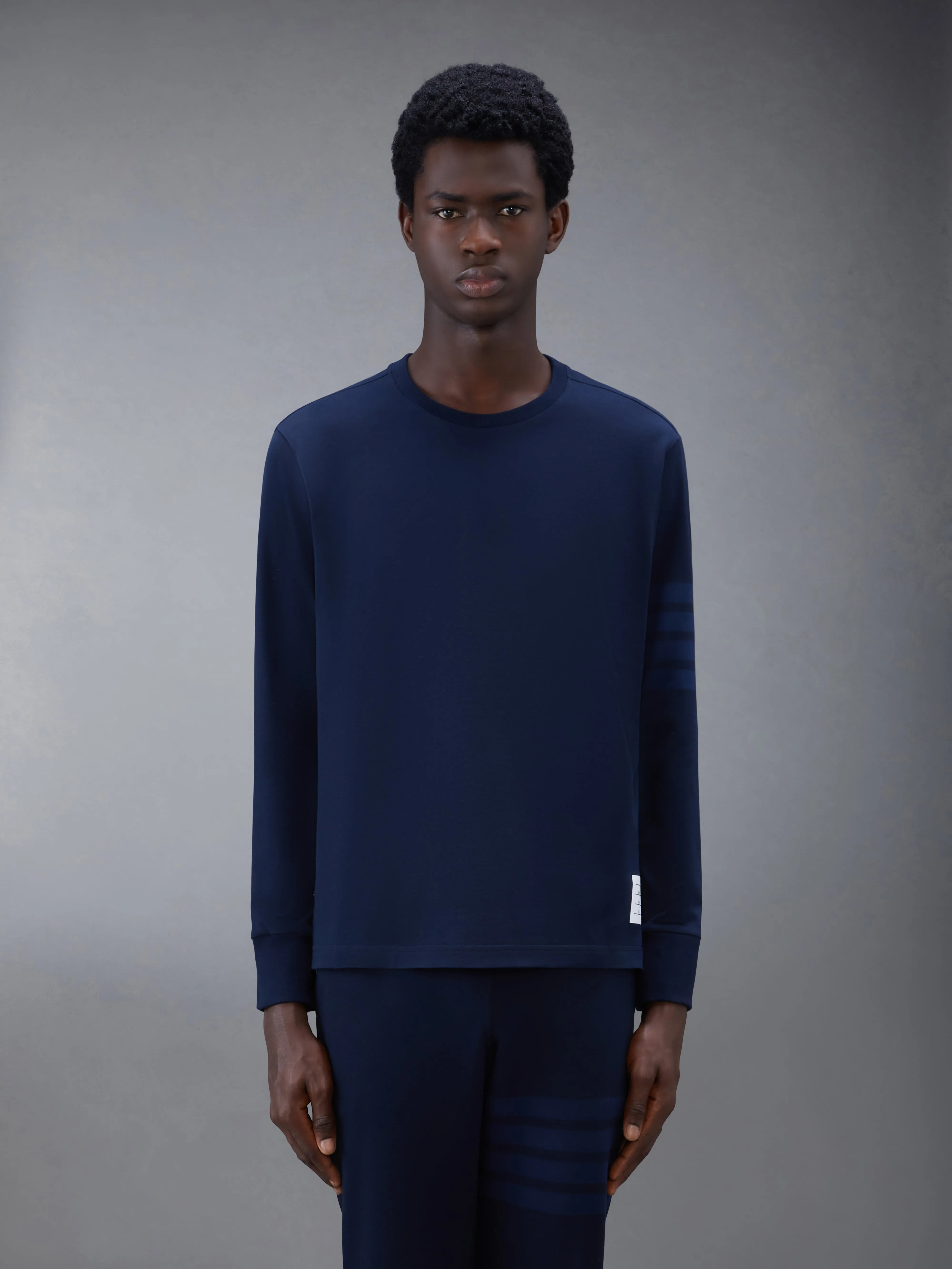 JERSEY 4-BAR RUGBY LONG SLEEVE TEE sold by Thom Browne