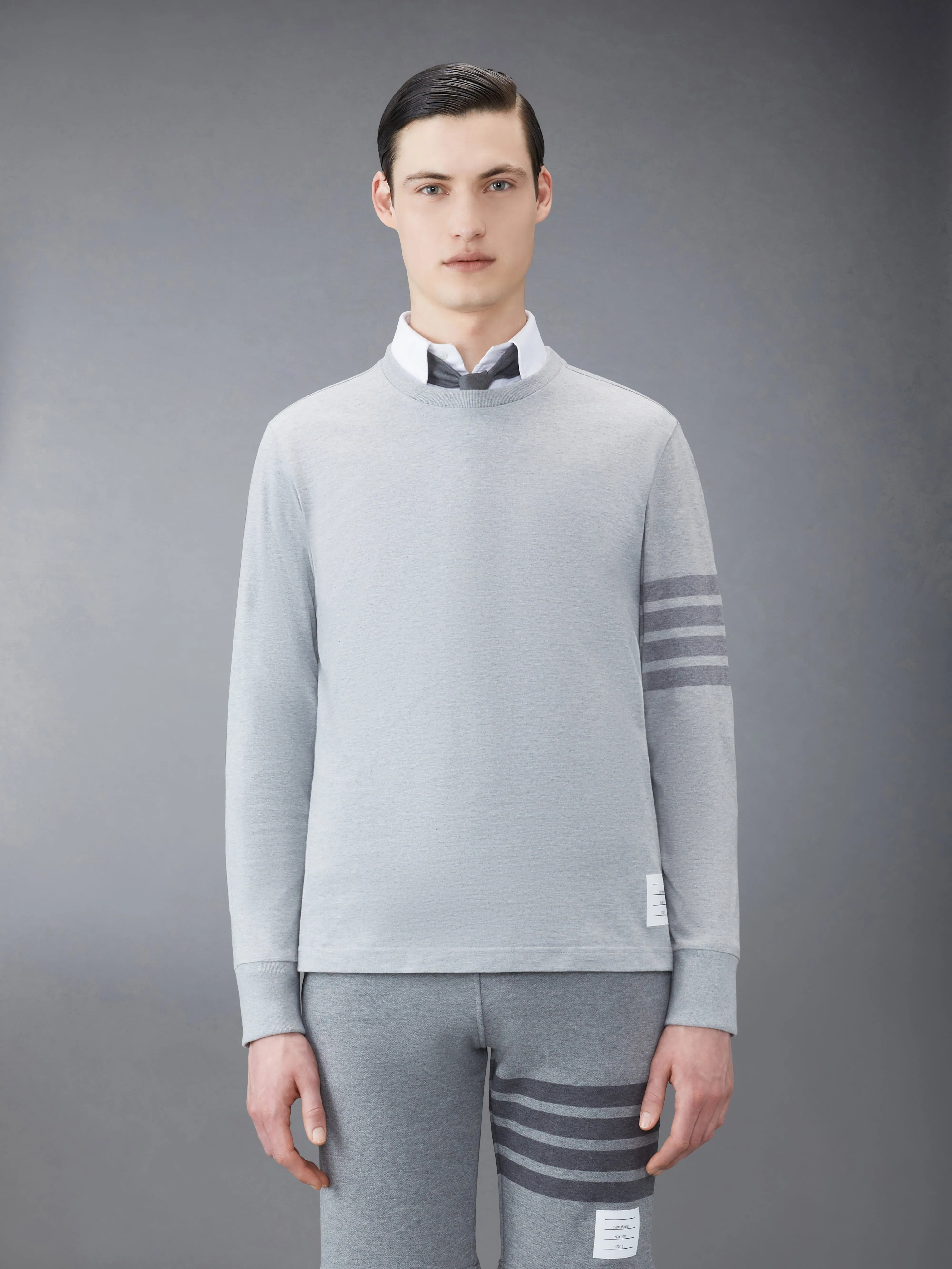 JERSEY 4-BAR RUGBY LONG SLEEVE TEE sold by Thom Browne