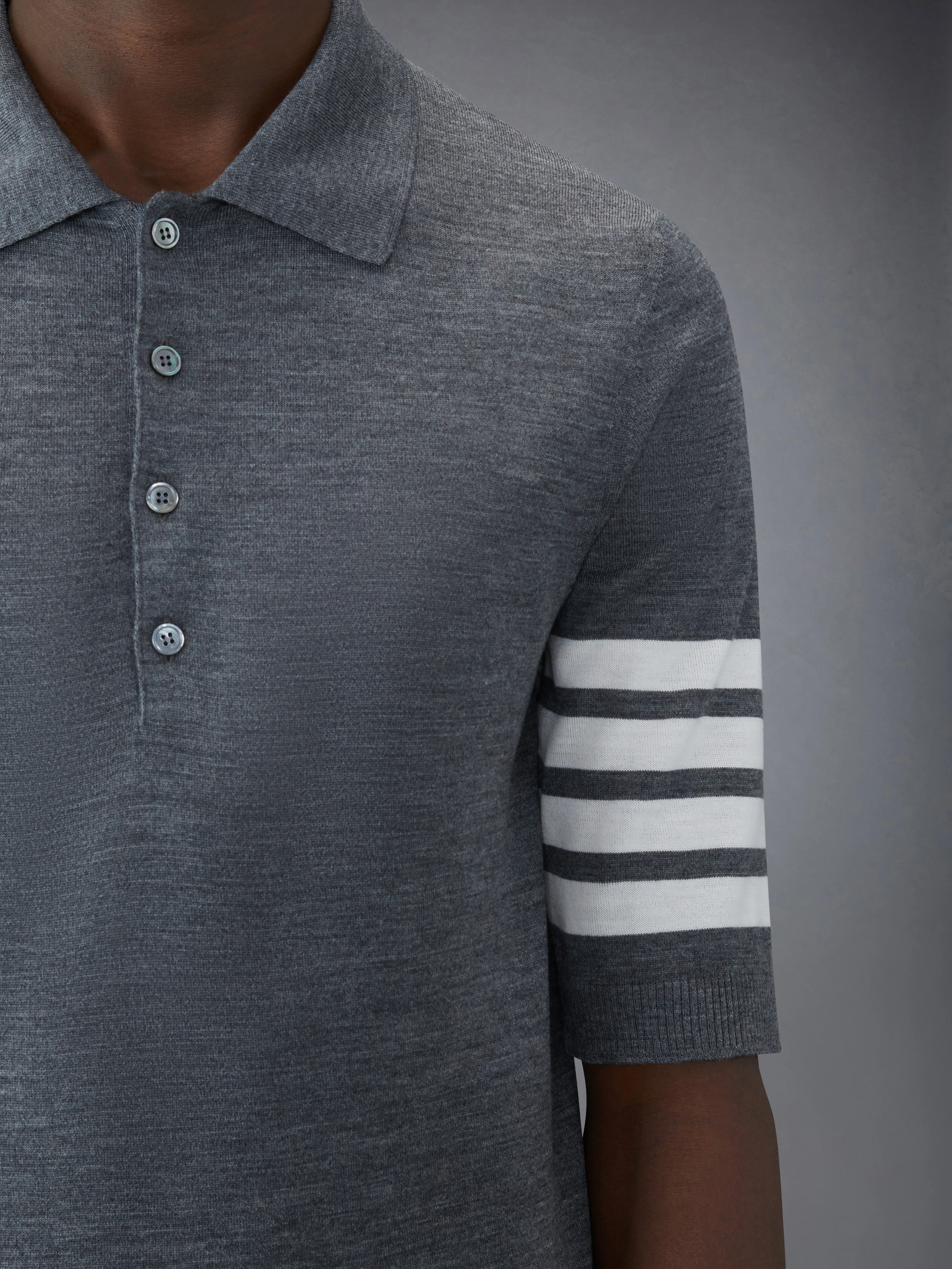 FINE MERINO WOOL 4-BAR POLO sold by Thom Browne product image thumbnail 5