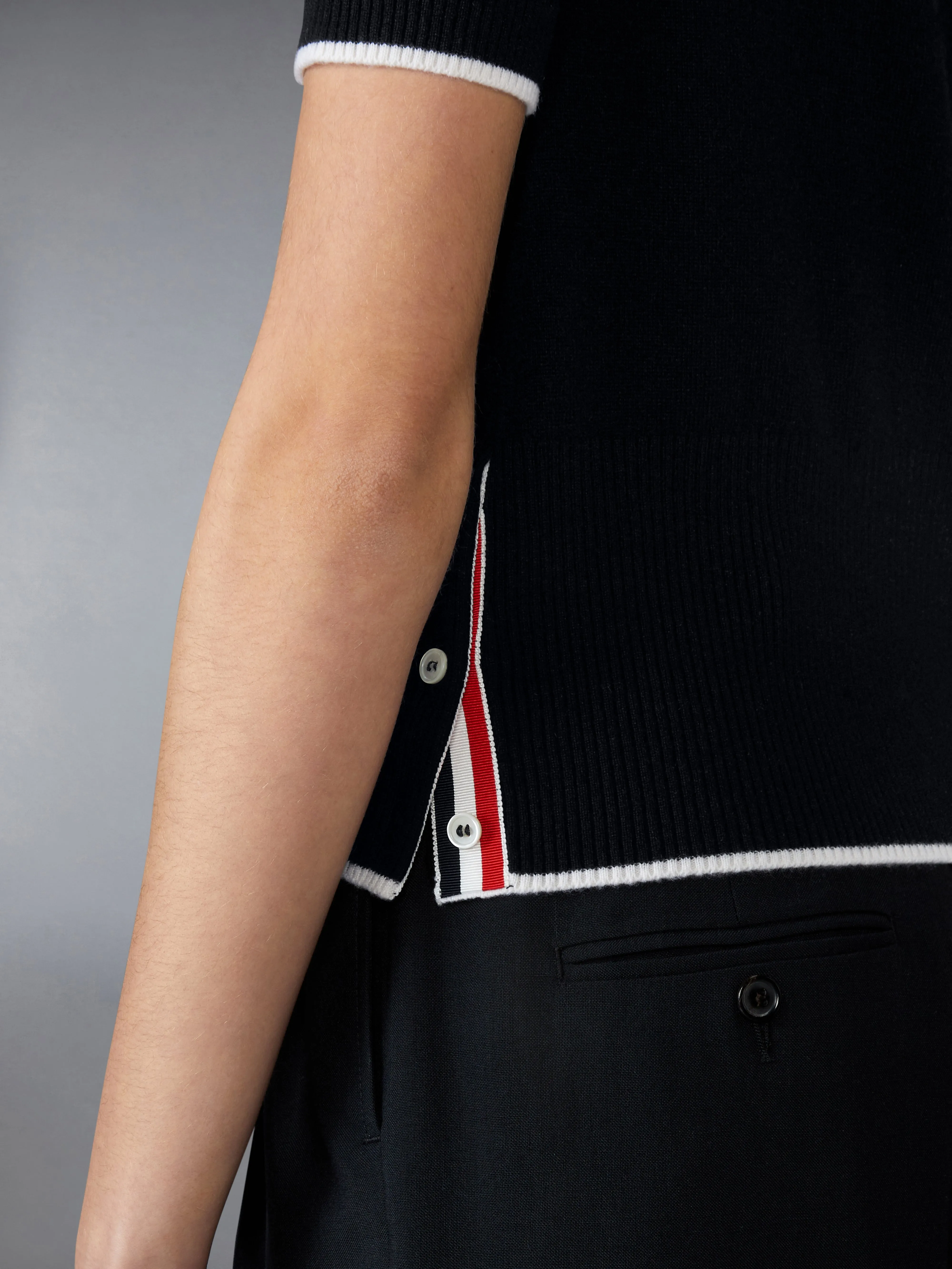 JERSEY STITCH CASHMERE POLO sold by Thom Browne product image thumbnail 4