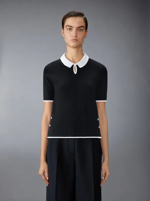 JERSEY STITCH CASHMERE POLO sold by Thom Browne