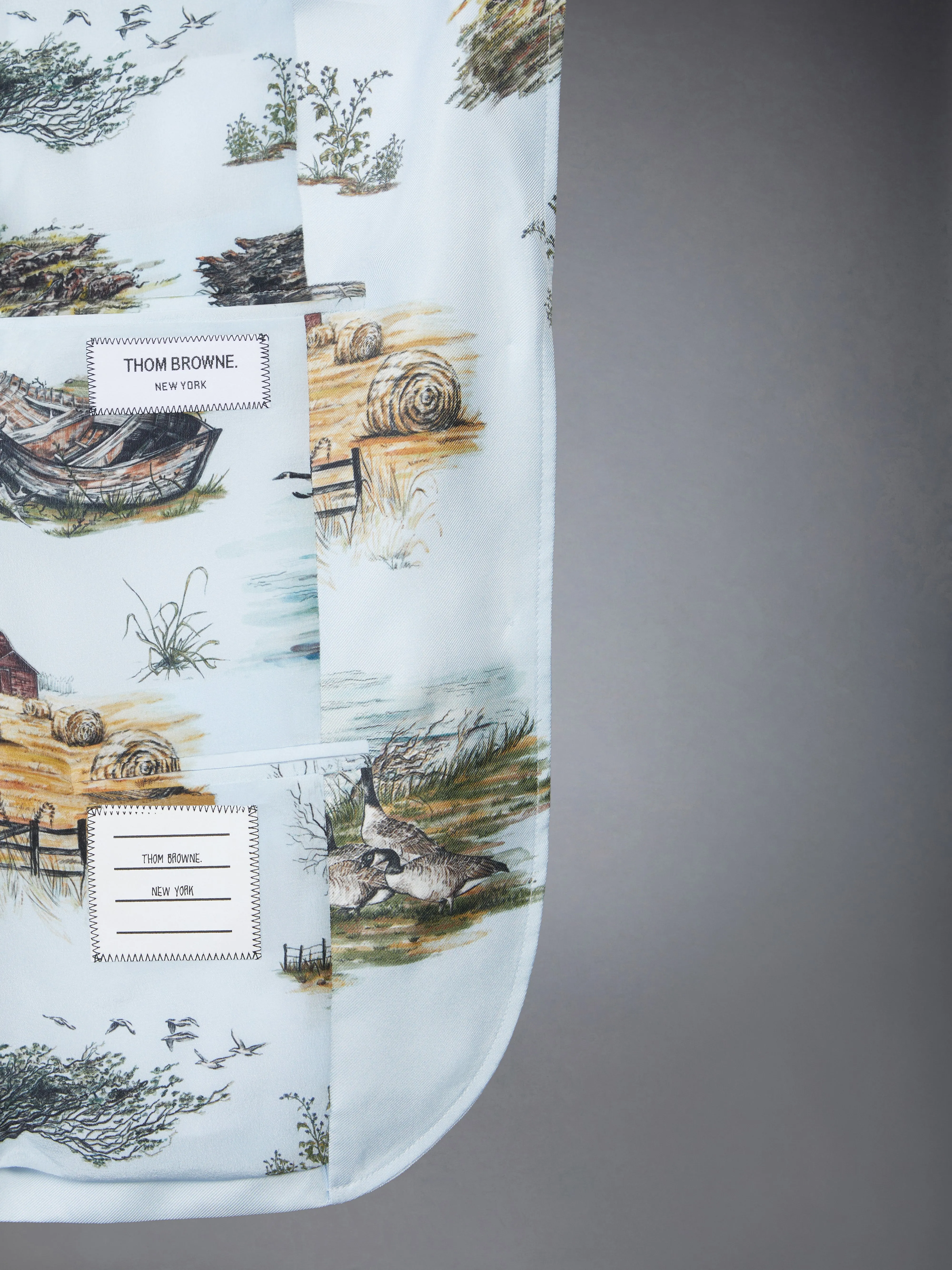 SCENIC TOILE SILK TWILL HIGH ARMHOLE SPORTCOAT sold by Thom Browne product image thumbnail 5