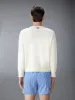 MERINO WOOL DOUBLE FACE 4-BAR CREW NECK PULLOVER sold by Thom Browne