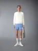 MERINO WOOL DOUBLE FACE 4-BAR CREW NECK PULLOVER sold by Thom Browne