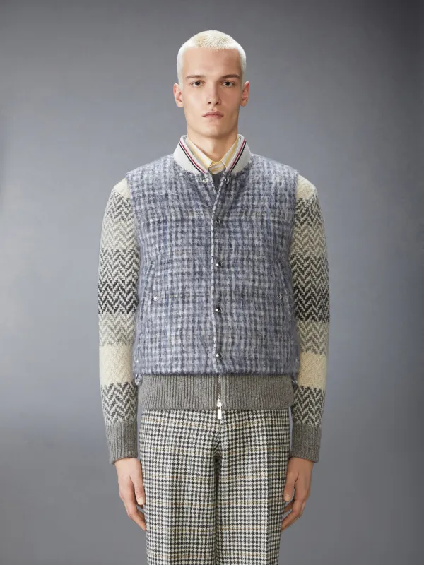 GUNCLUB CHECK HAIRY MOHAIR DOWNFILLED VEST sold by Thom Browne