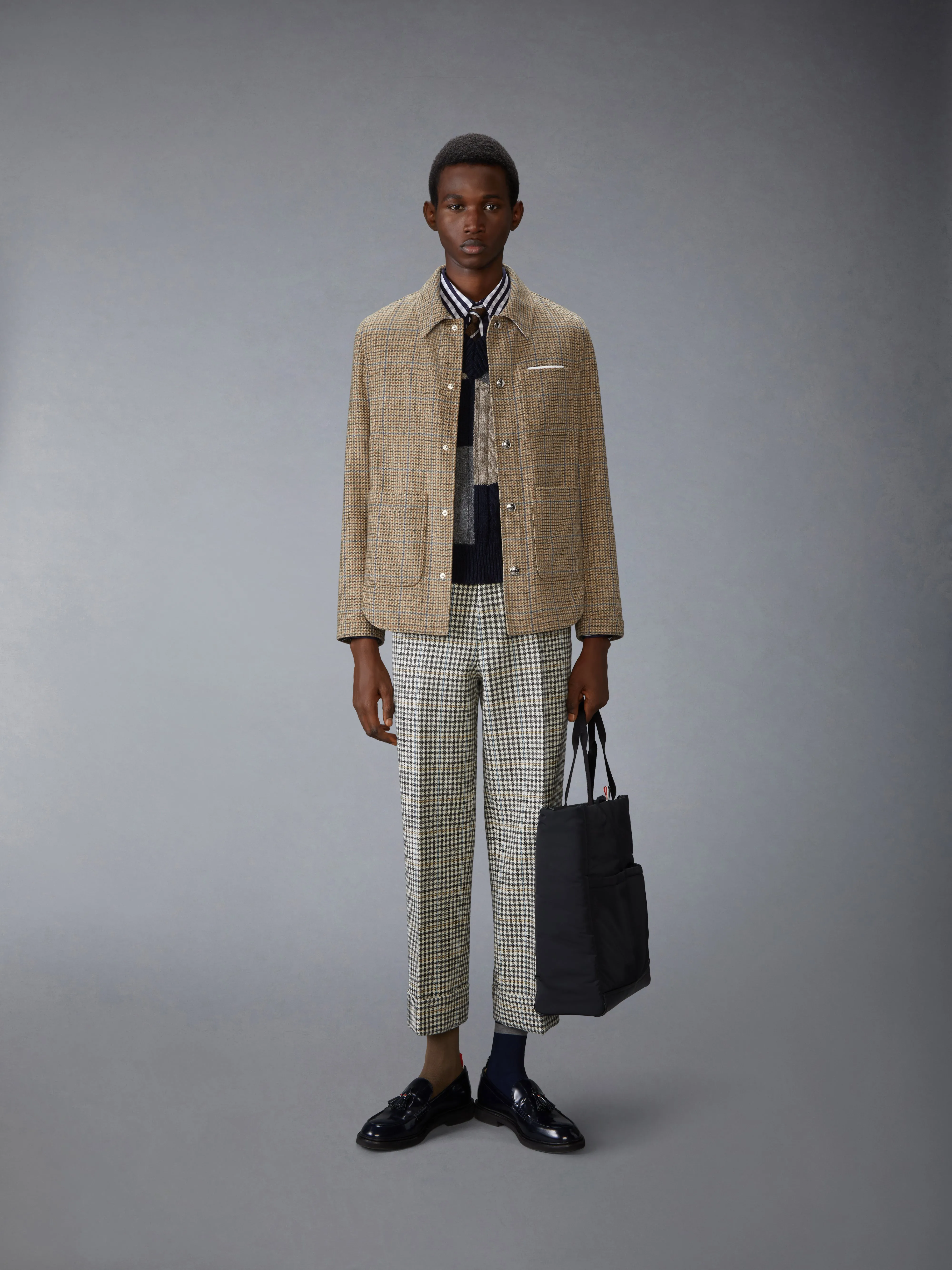 GUNCLUB CHECK CHEVIOT TWEED UTILITY JACKET sold by Thom Browne product image thumbnail 3