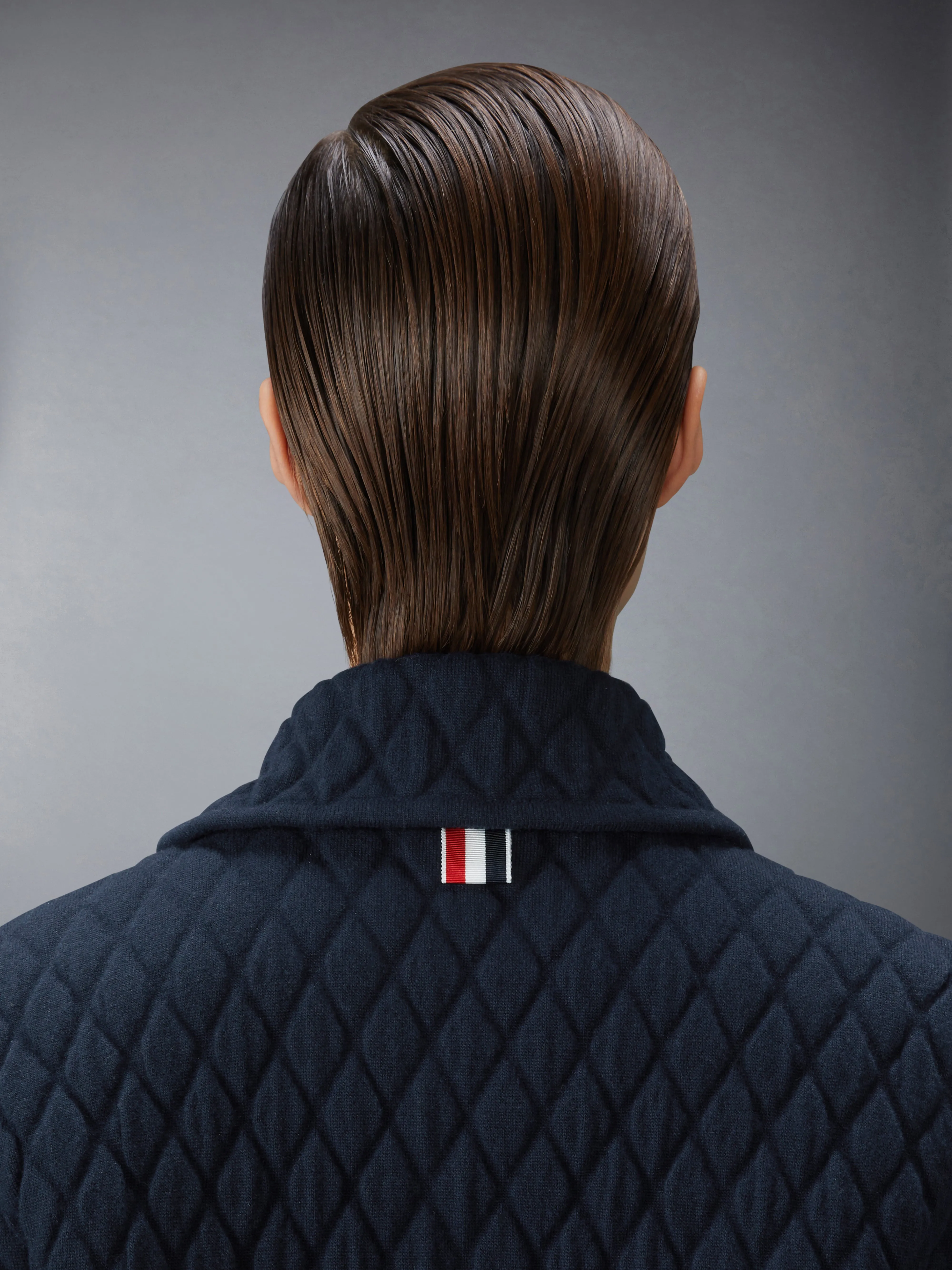 QUILTED KNIT JACQUARD MERINO WOOL 4-BAR WORK JACKET sold by Thom Browne product image thumbnail 4