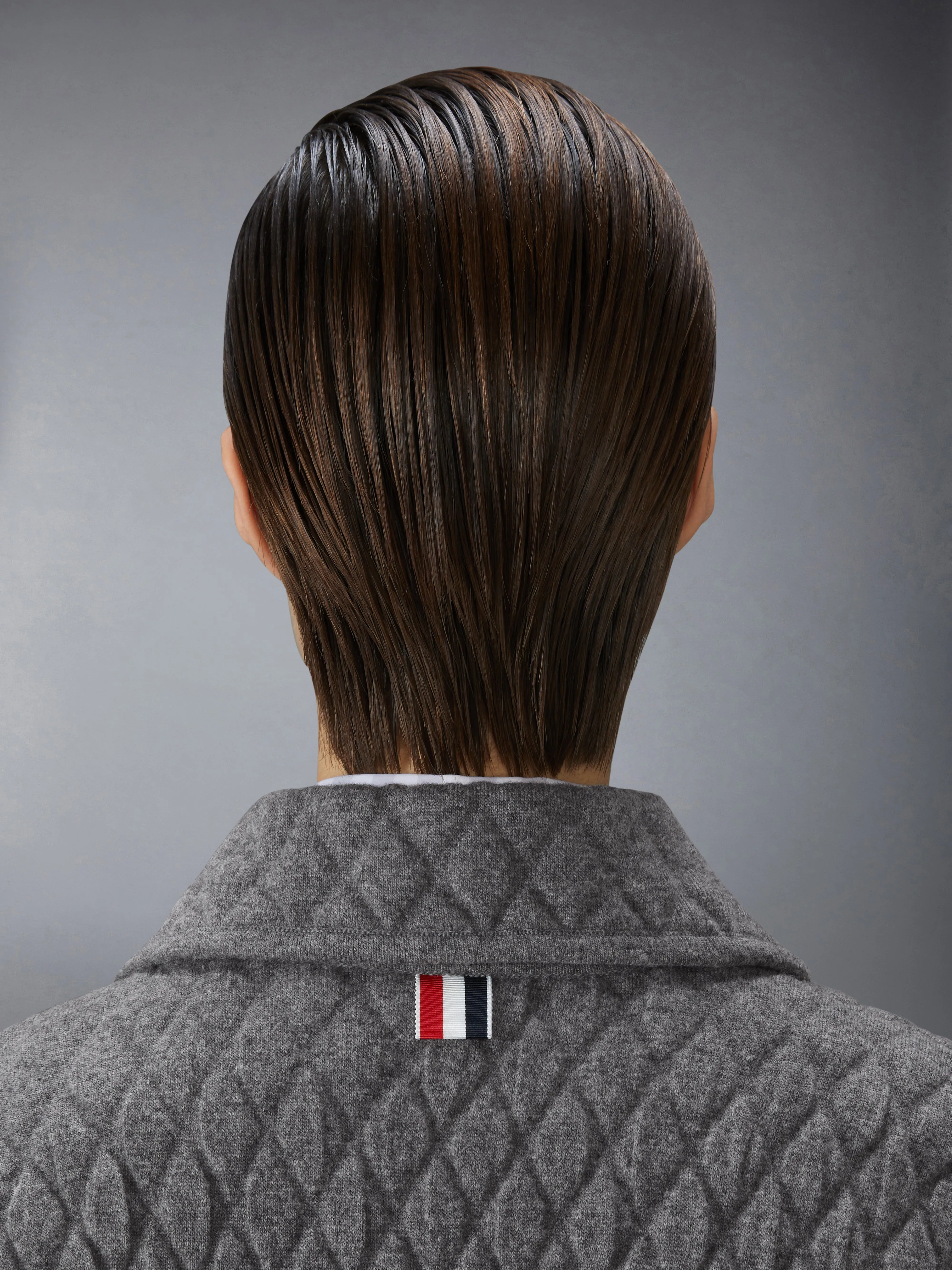 QUILTED KNIT JACQUARD MERINO WOOL 4-BAR WORK JACKET sold by Thom Browne product image thumbnail 4