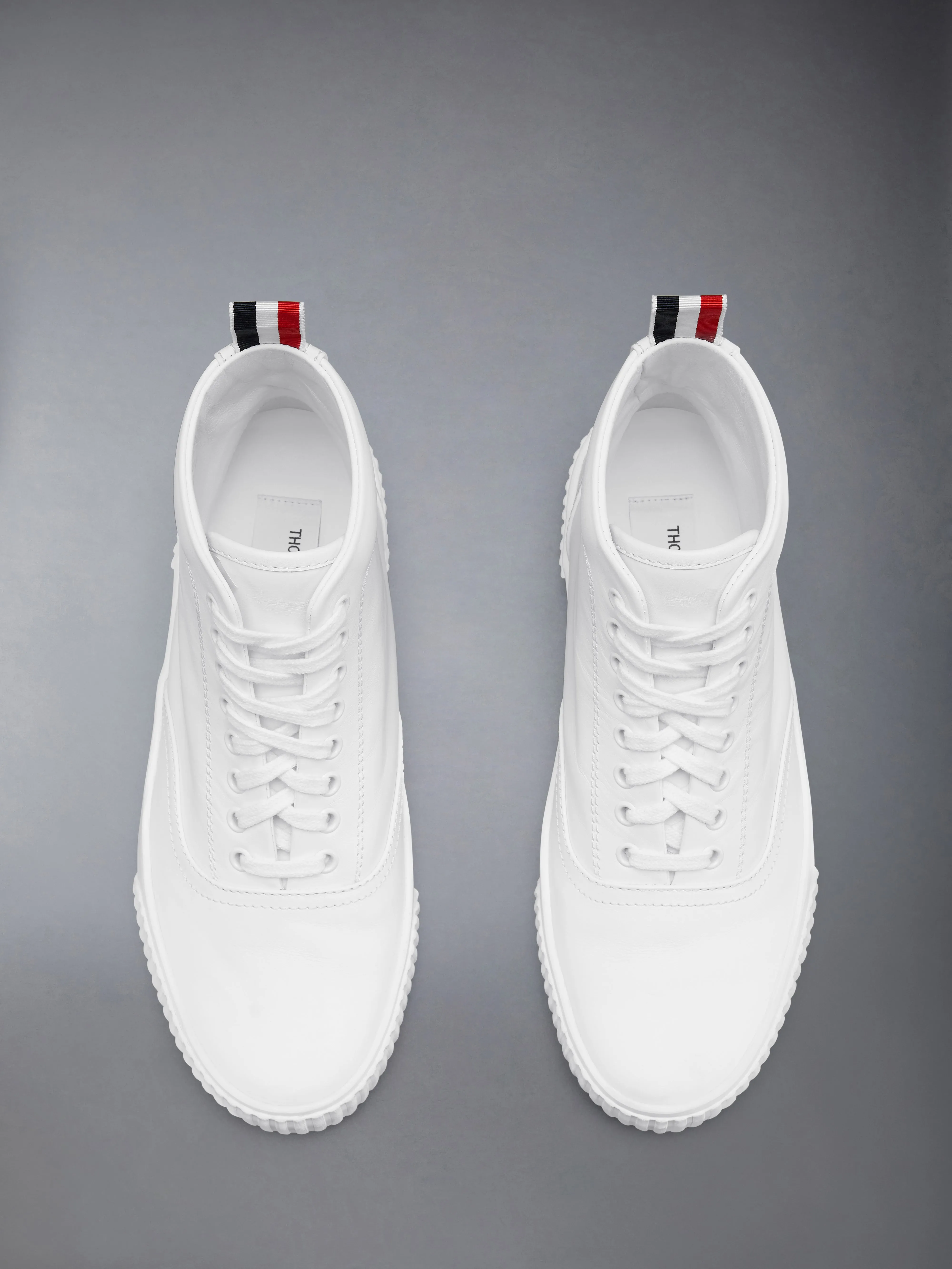 VITELLO CALF LEATHER HIGH TOP HERITAGE SNEAKERS sold by Thom Browne product image thumbnail 5
