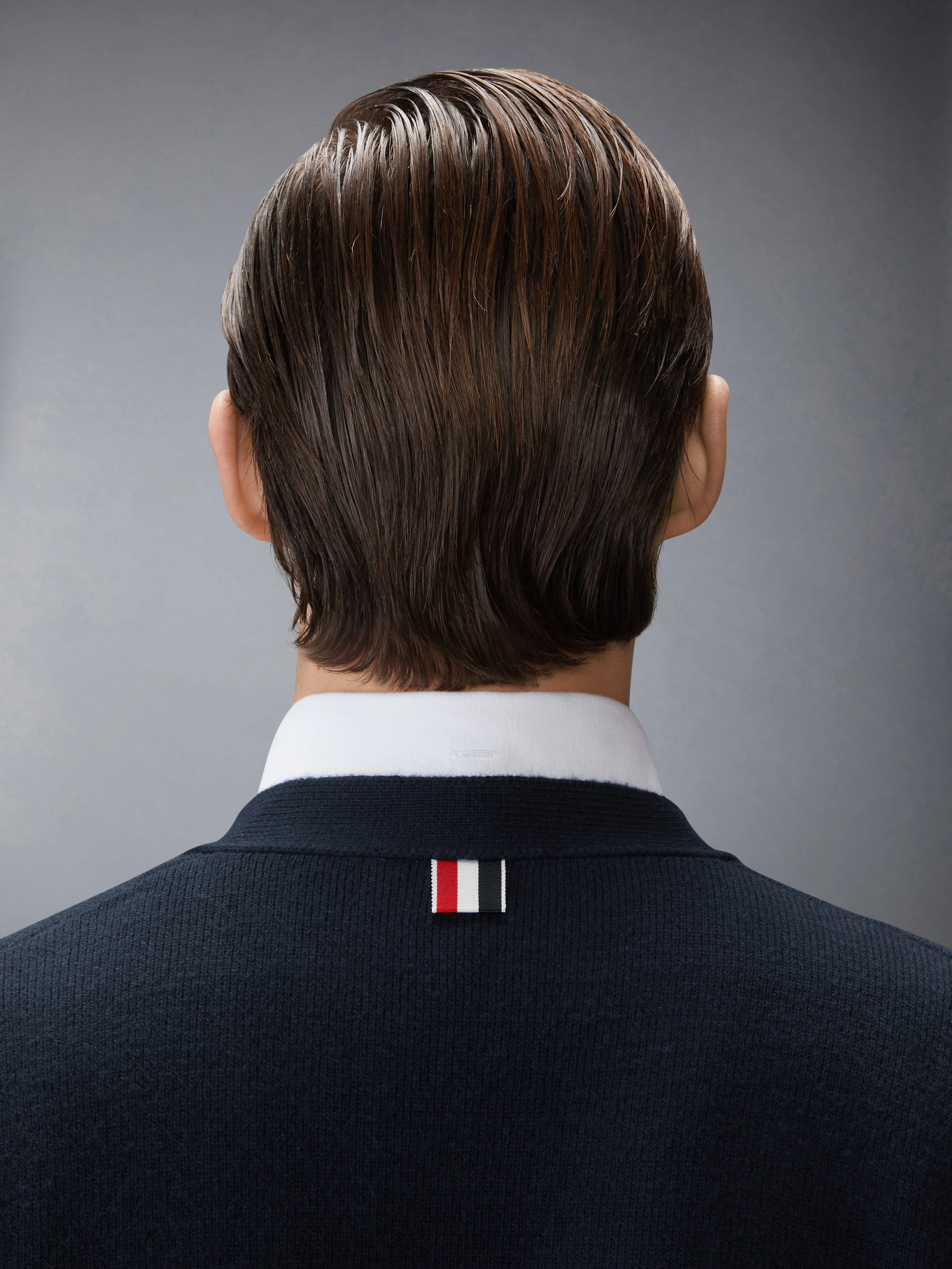 MILANO STITCH MERINO WOOL 4-BAR V NECK CARDIGAN sold by Thom Browne product image thumbnail 5