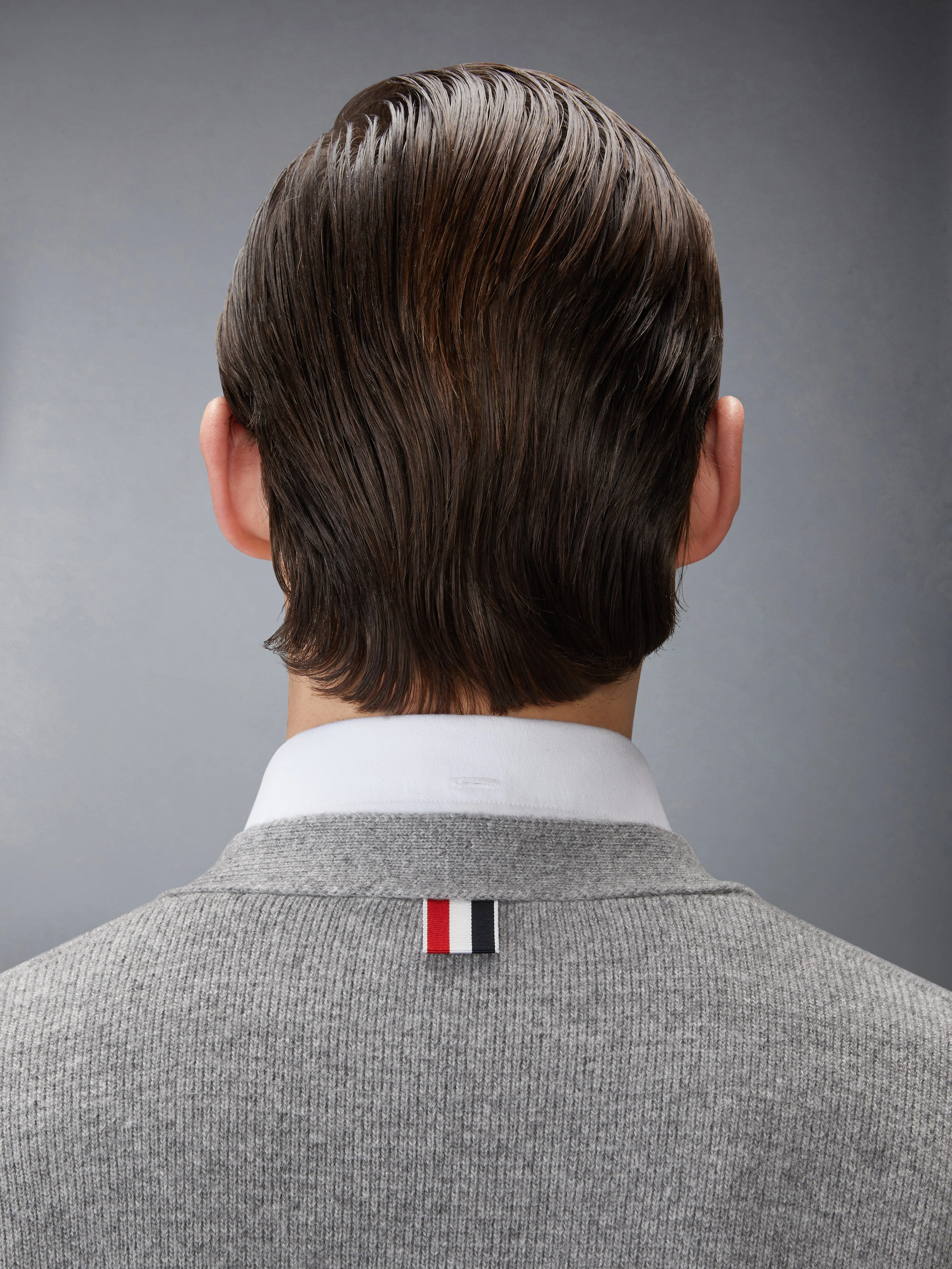 MILANO STITCH MERINO WOOL 4-BAR V NECK CARDIGAN sold by Thom Browne product image thumbnail 5
