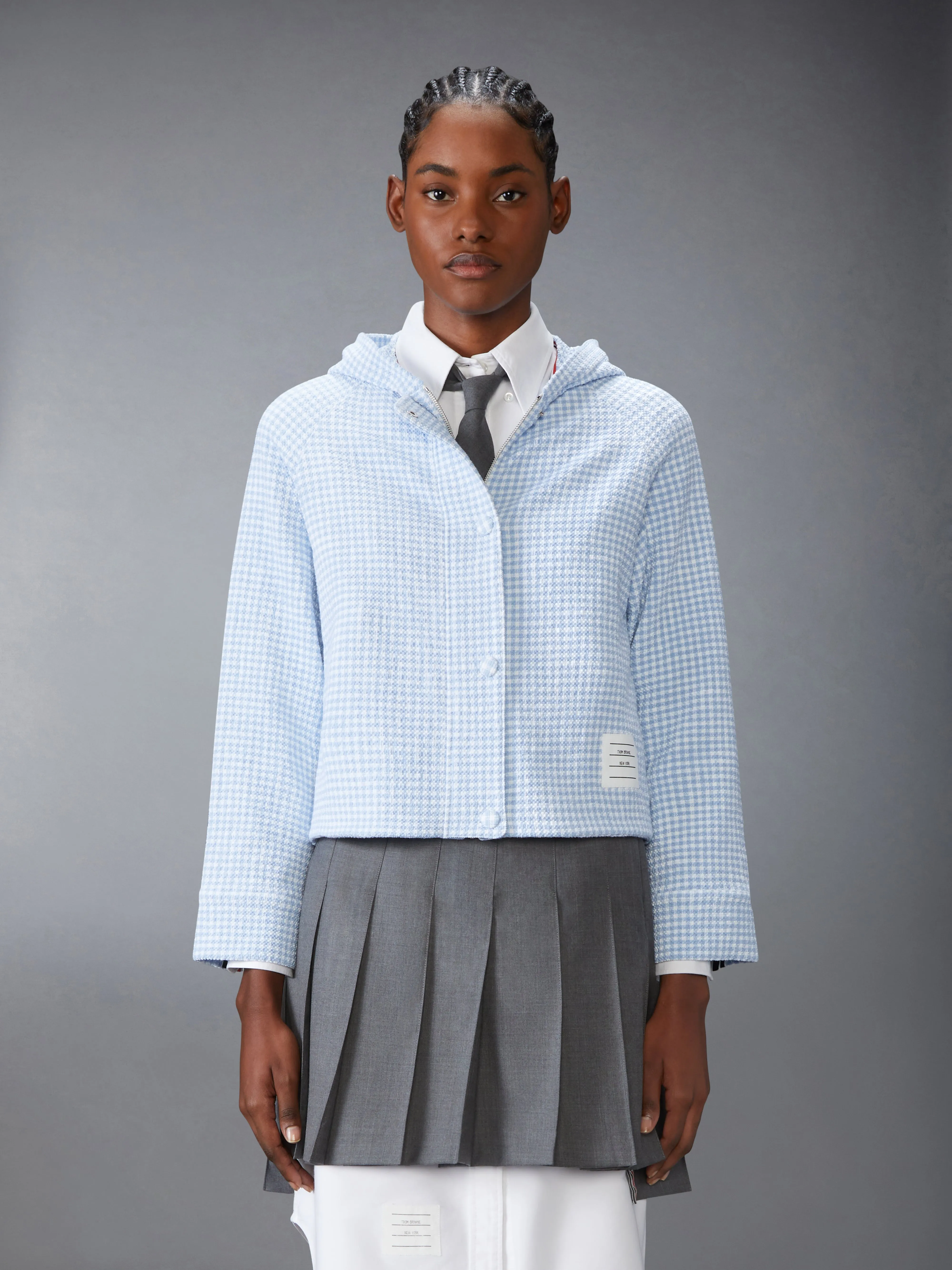 GINGHAM COTTON TWEED JACKET sold by Thom Browne