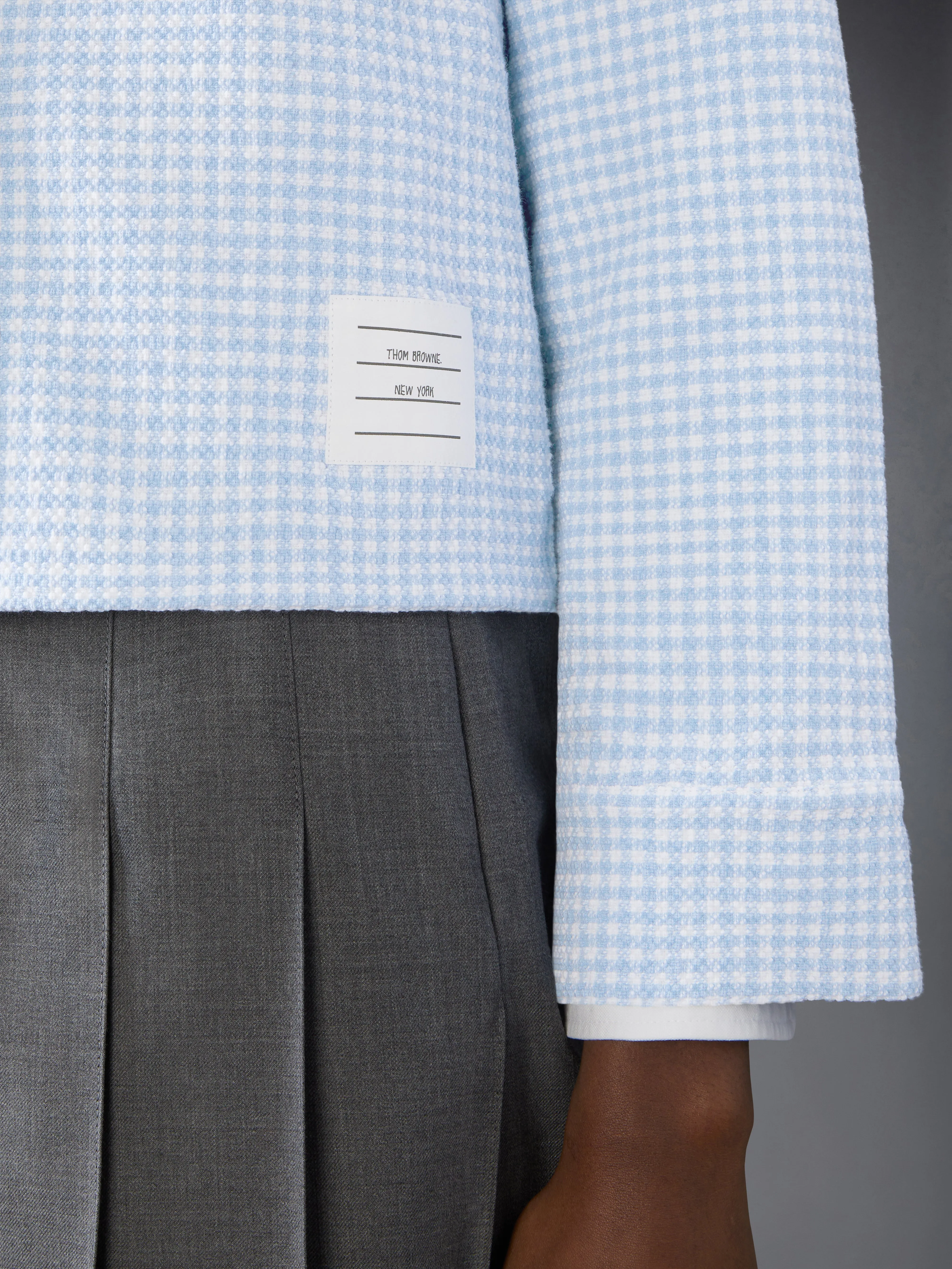 GINGHAM COTTON TWEED JACKET sold by Thom Browne product image thumbnail 5