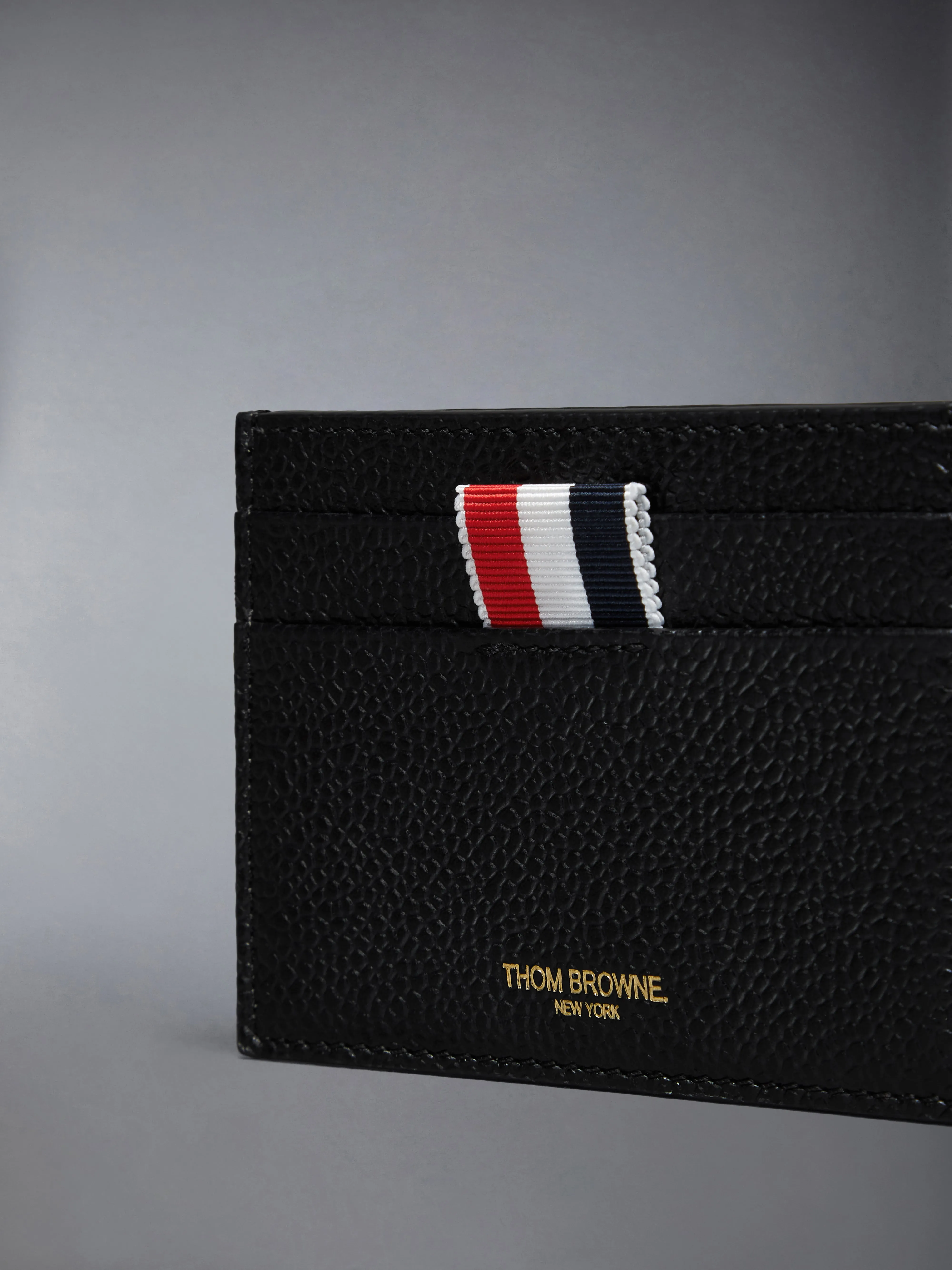 PEBBLE GRAIN GOOSE EMBROIDERY SINGLE CARD HOLDER sold by Thom Browne product image thumbnail 4
