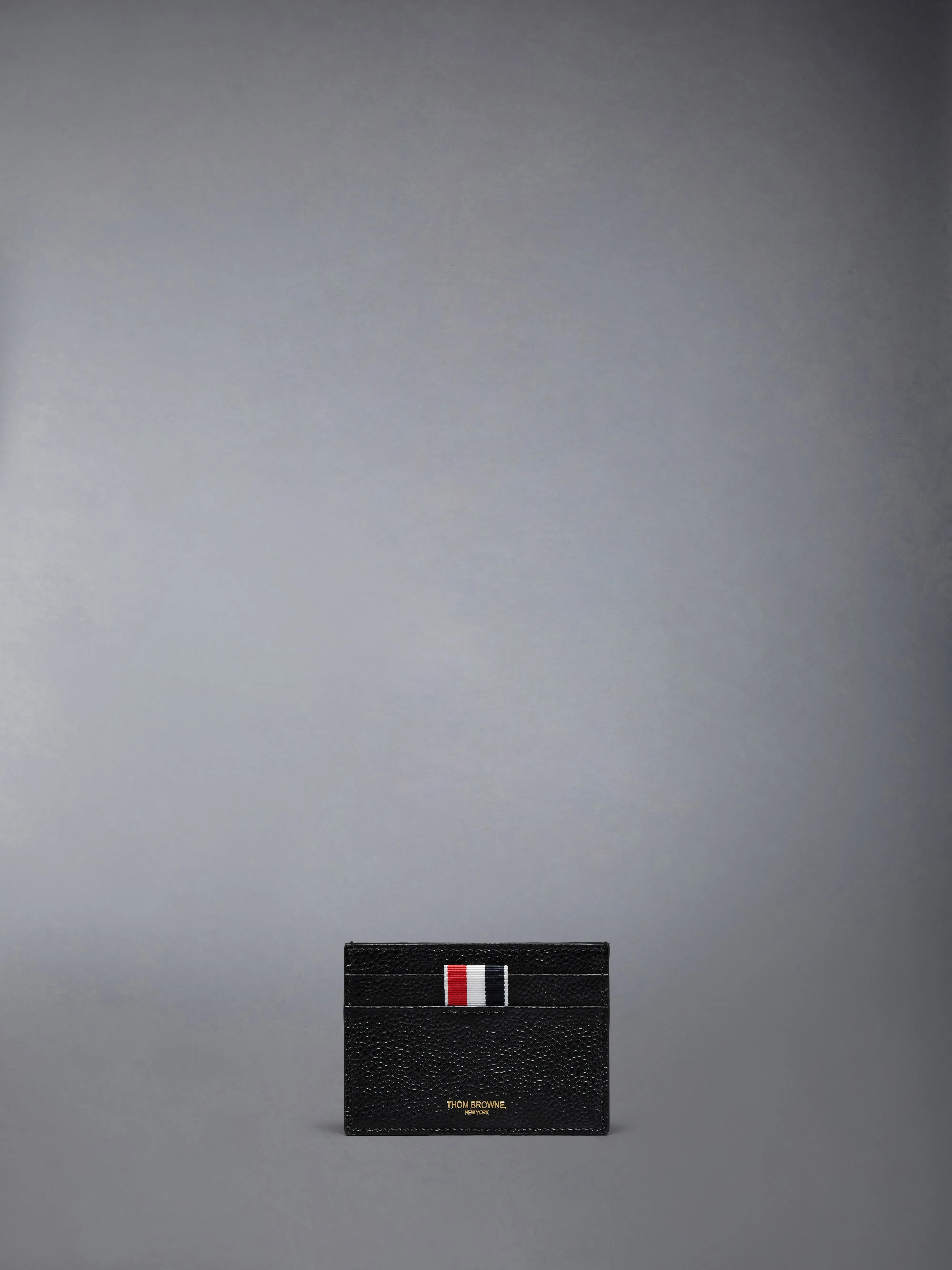 PEBBLE GRAIN GOOSE EMBROIDERY SINGLE CARD HOLDER sold by Thom Browne