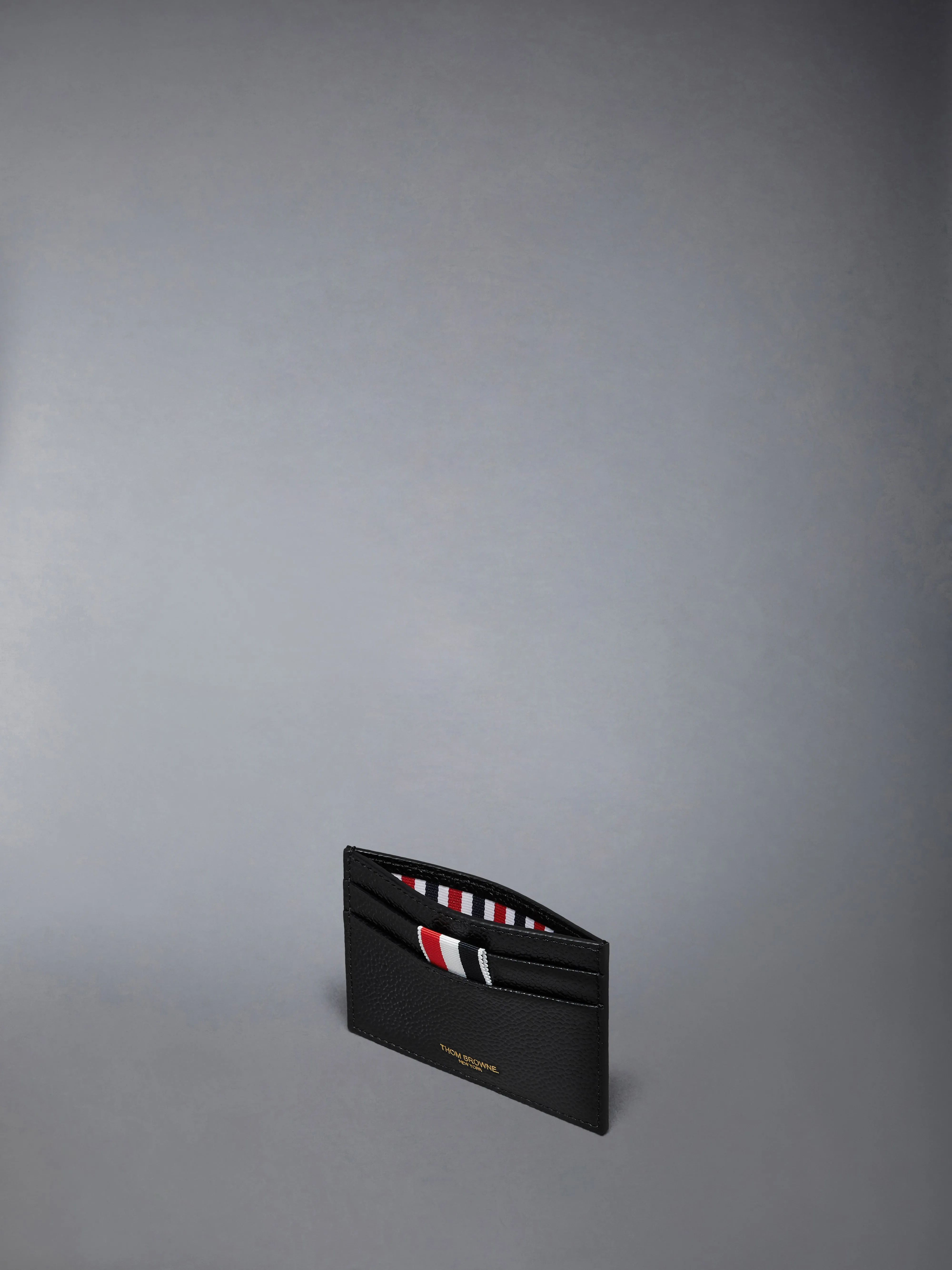 PEBBLE GRAIN GOOSE EMBROIDERY SINGLE CARD HOLDER sold by Thom Browne product image thumbnail 3
