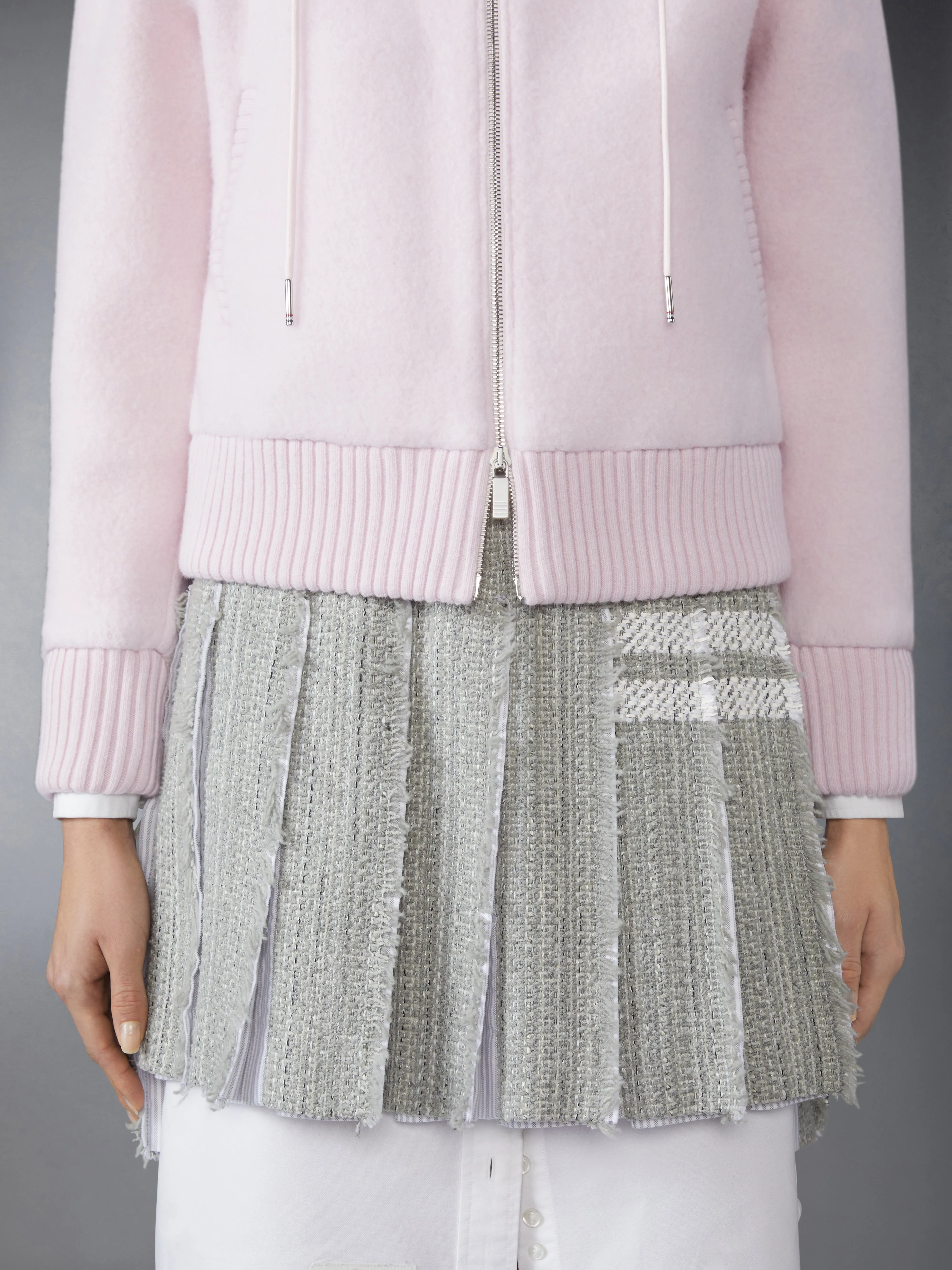WOOL FLEECE ZIP UP HOODIE sold by Thom Browne product image thumbnail 5