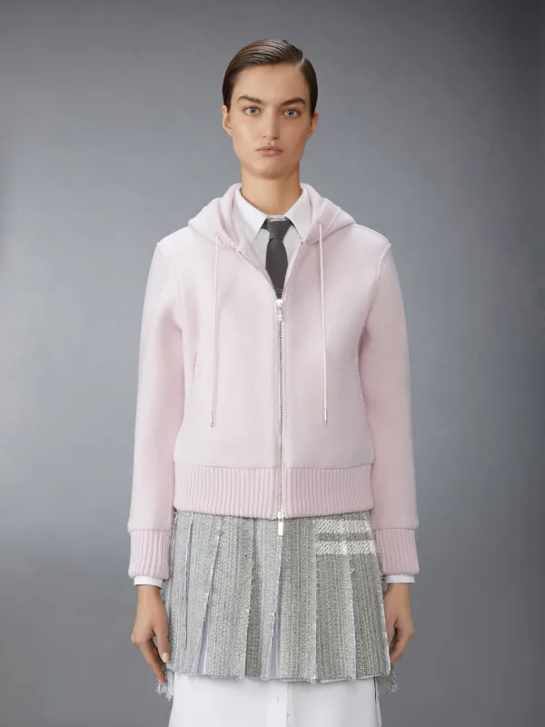WOOL FLEECE ZIP UP HOODIE sold by Thom Browne