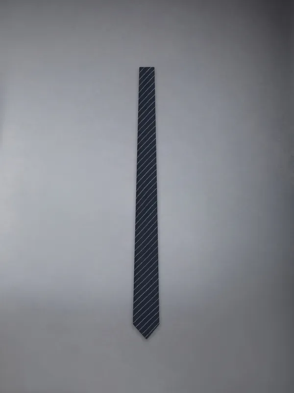 PINSTRIPE HIGH TWIST WOOL SHORT TIE sold by Thom Browne