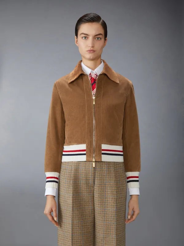 WALE CORDUROY DOWN FILLED CROPPED FLIGHT JACKET sold by Thom Browne