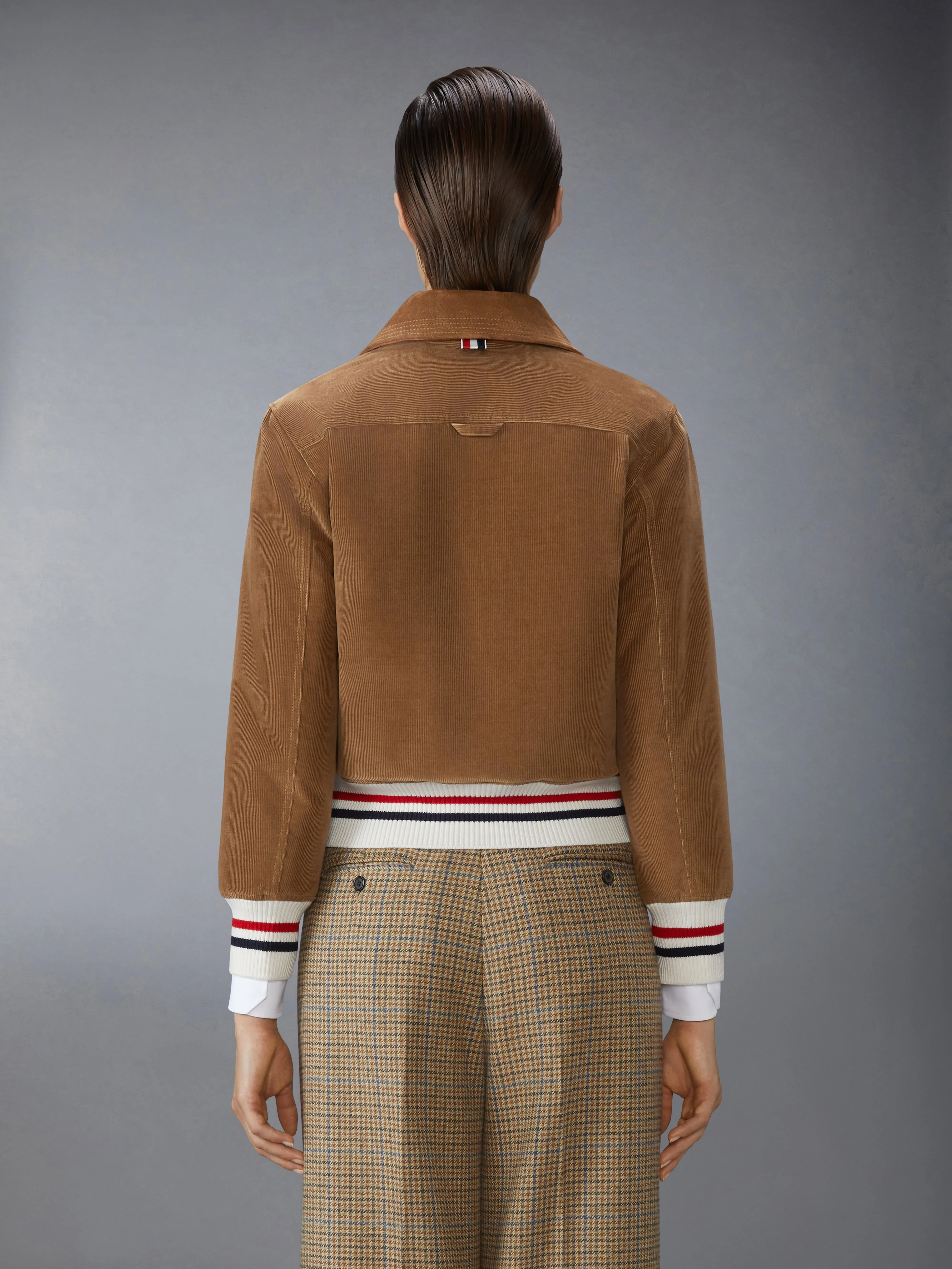 WALE CORDUROY DOWN FILLED CROPPED FLIGHT JACKET sold by Thom Browne product image thumbnail 2