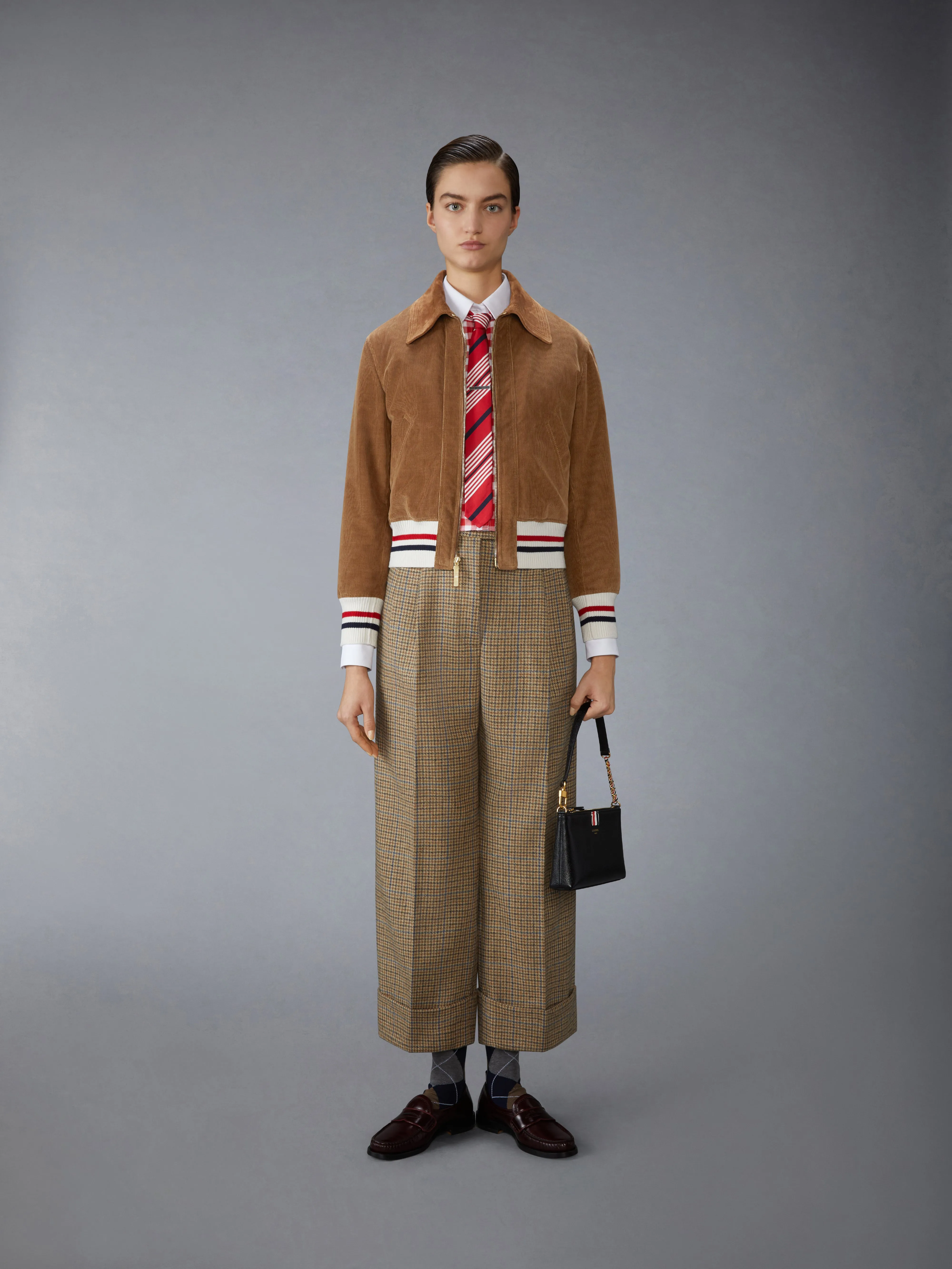 WALE CORDUROY DOWN FILLED CROPPED FLIGHT JACKET sold by Thom Browne product image thumbnail 3