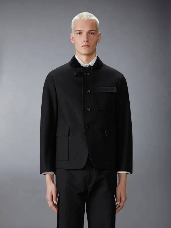COTTON CANVAS FISHERMAN SHAWL SPORTCOAT sold by Thom Browne