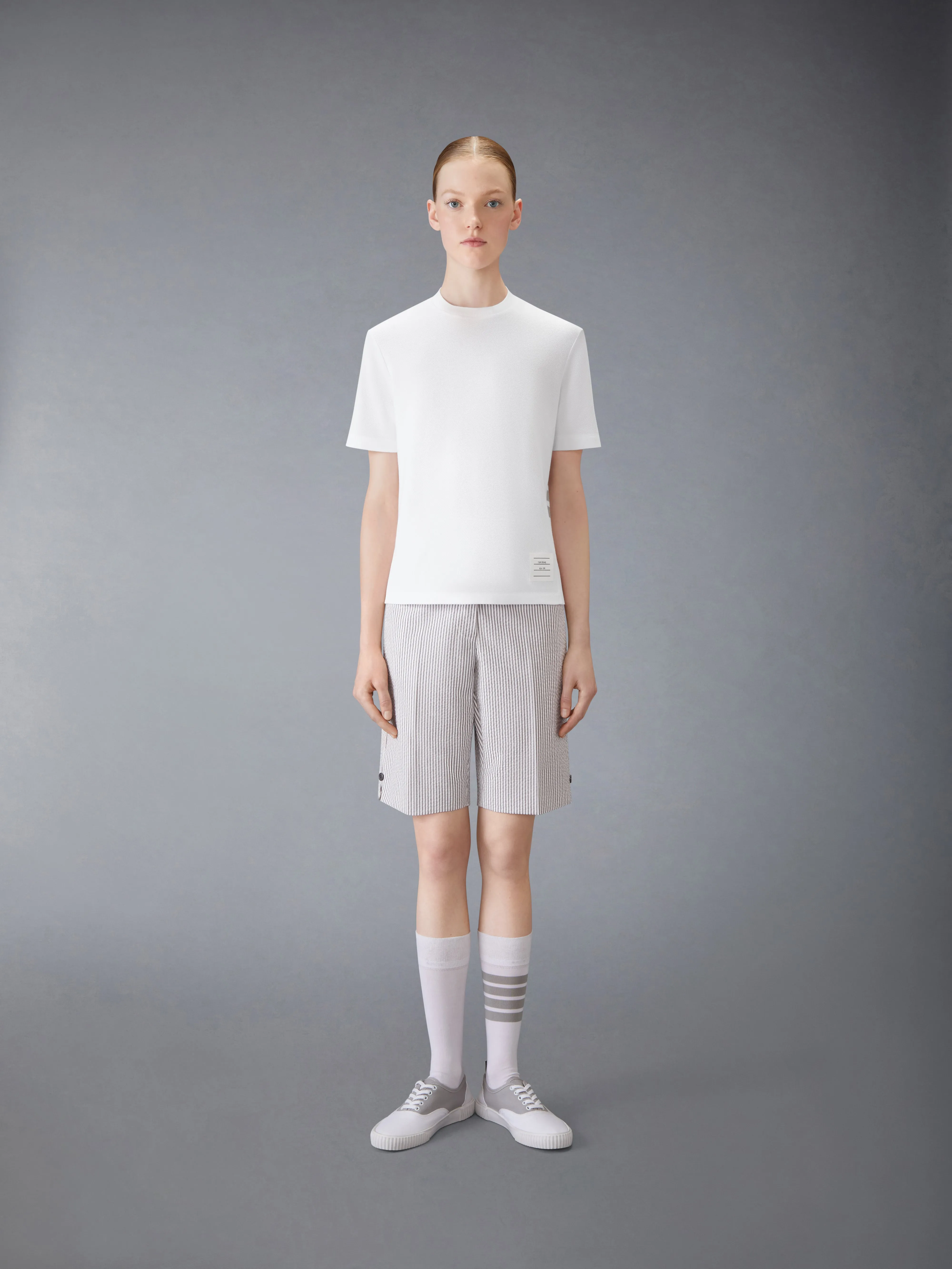 CLASSIC PIQUE 4-BAR TEE sold by Thom Browne product image thumbnail 4